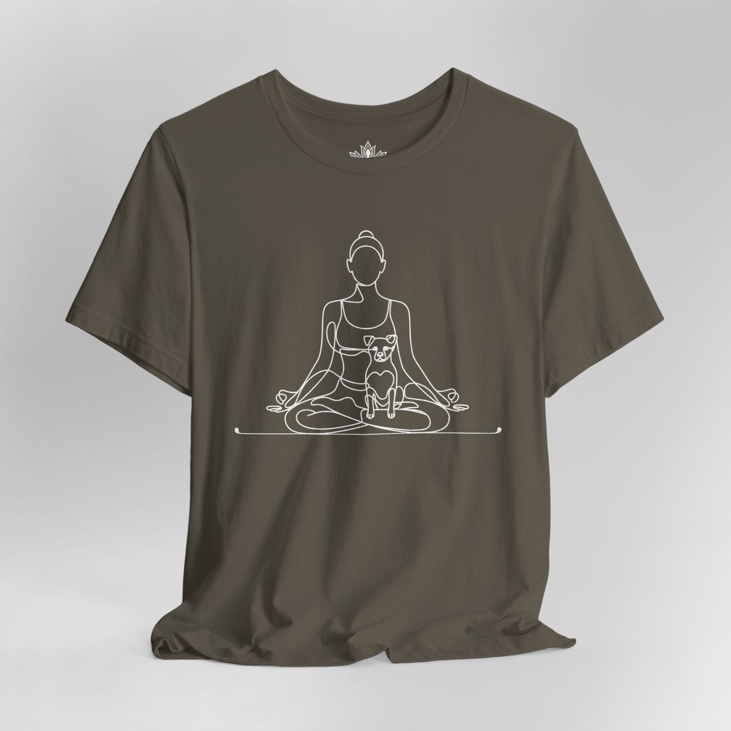 Yoga with My Dog – Minimalist Line Art Tee