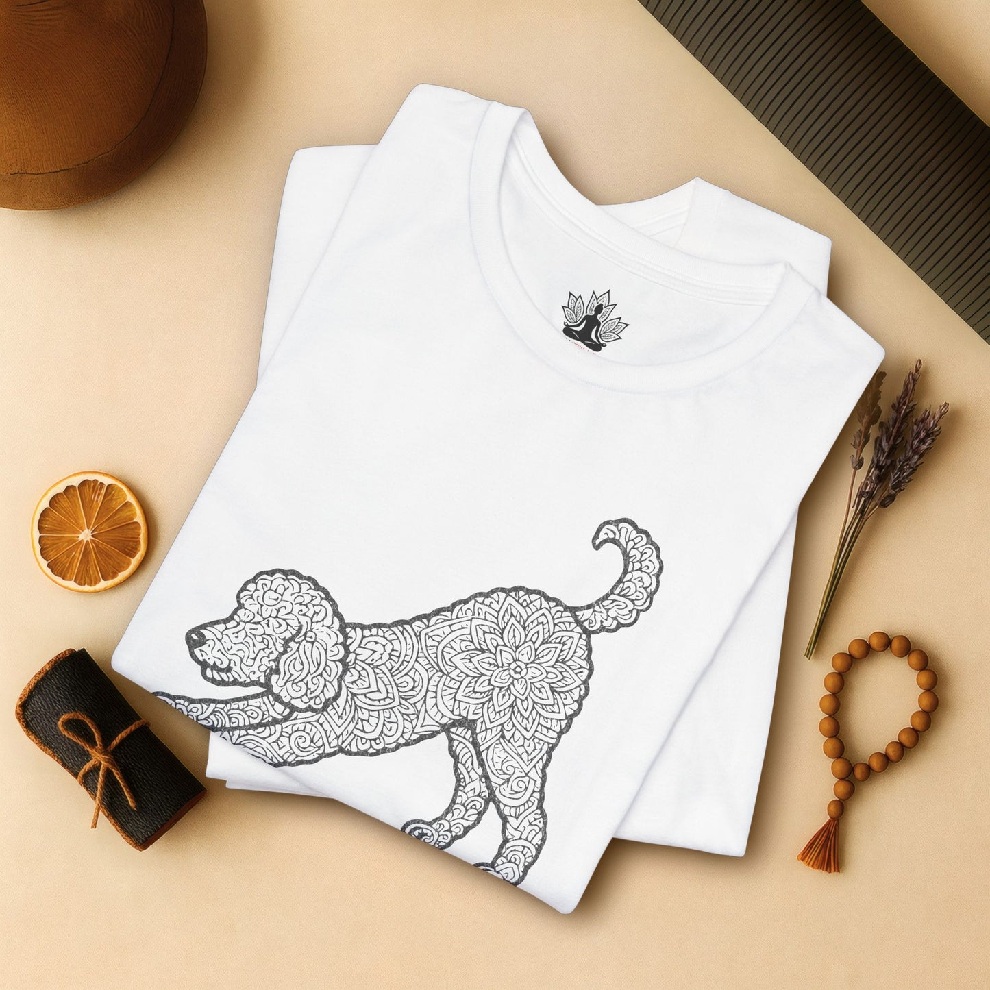 Downward Human – Mandala Labradoodle Dog Yoga Tee