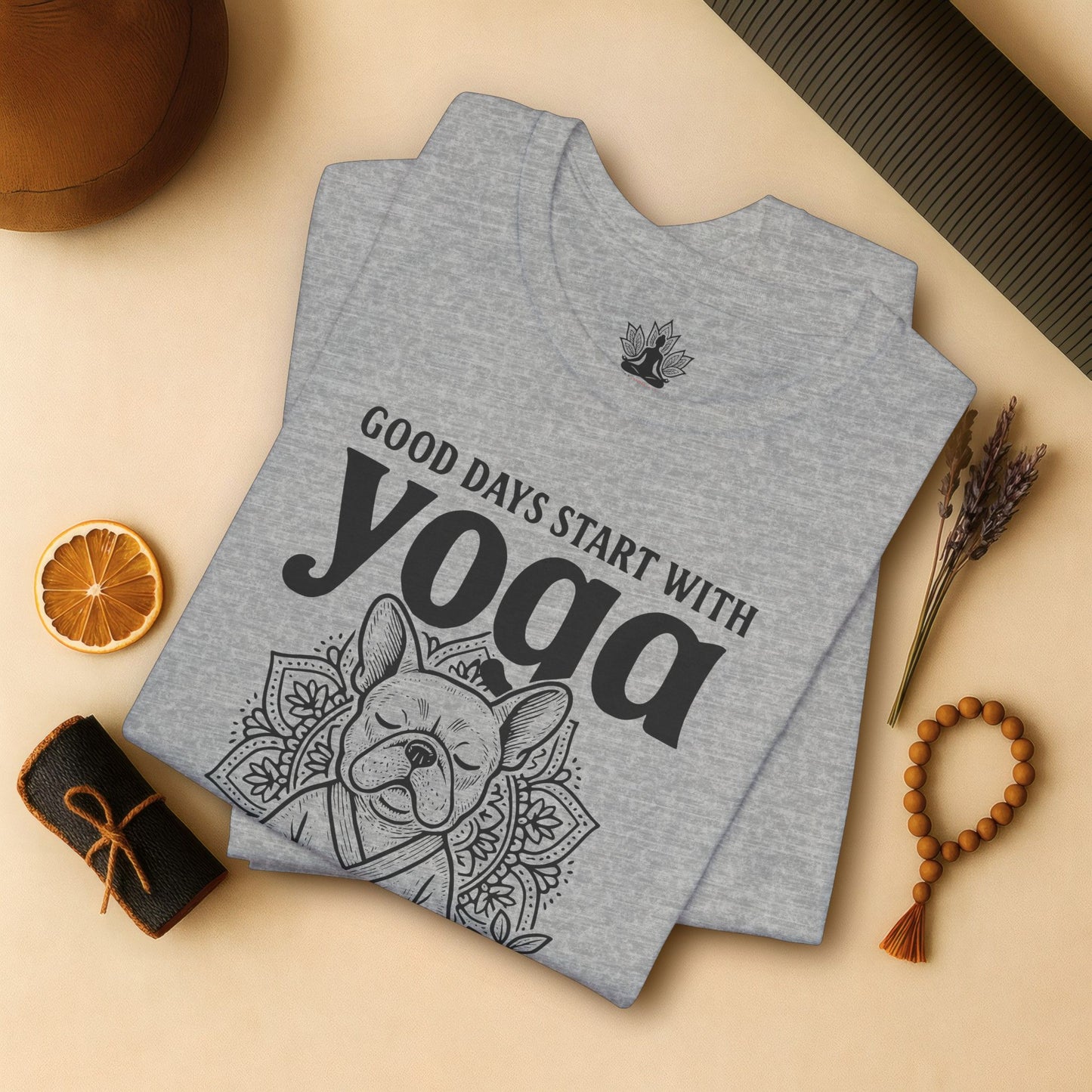French Bulldog Yoga - Good Vibes Tee