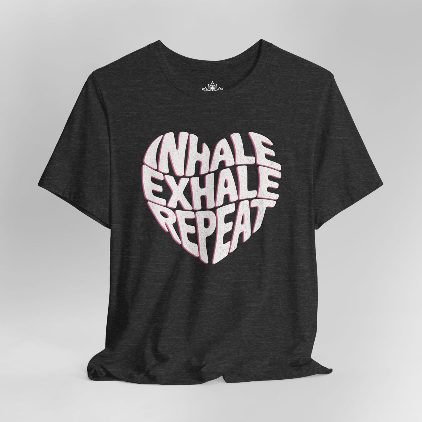 Inhale Exhale Repeat – Mindful Retro Heart Tee