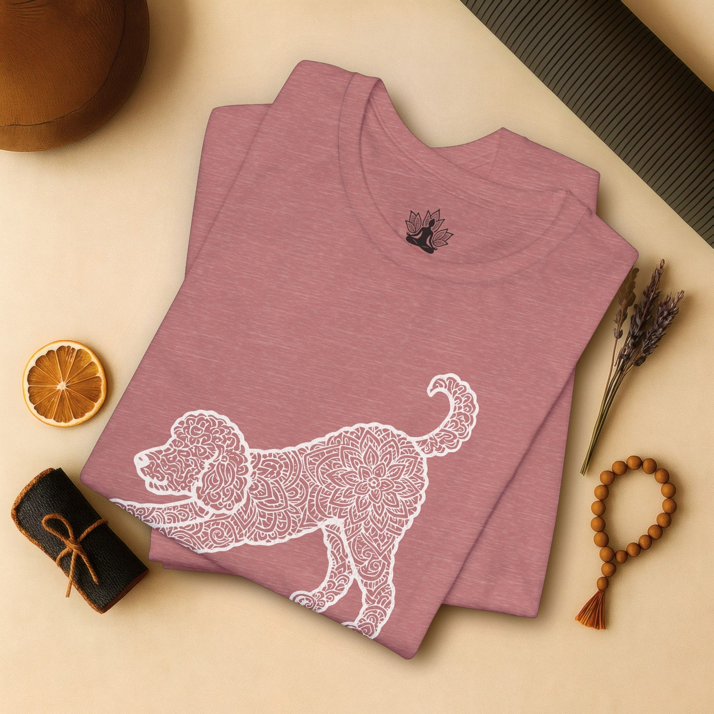 Downward Human – Mandala Labradoodle Dog Yoga Tee