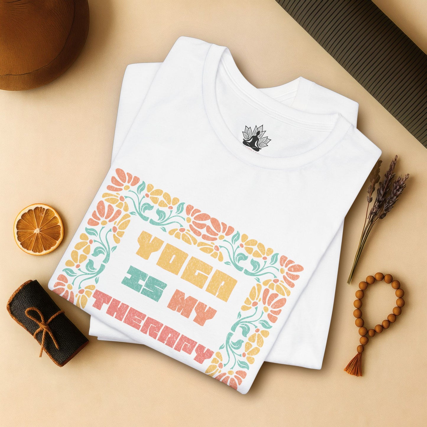 Yoga Is My Therapy – Floral Frame Tee