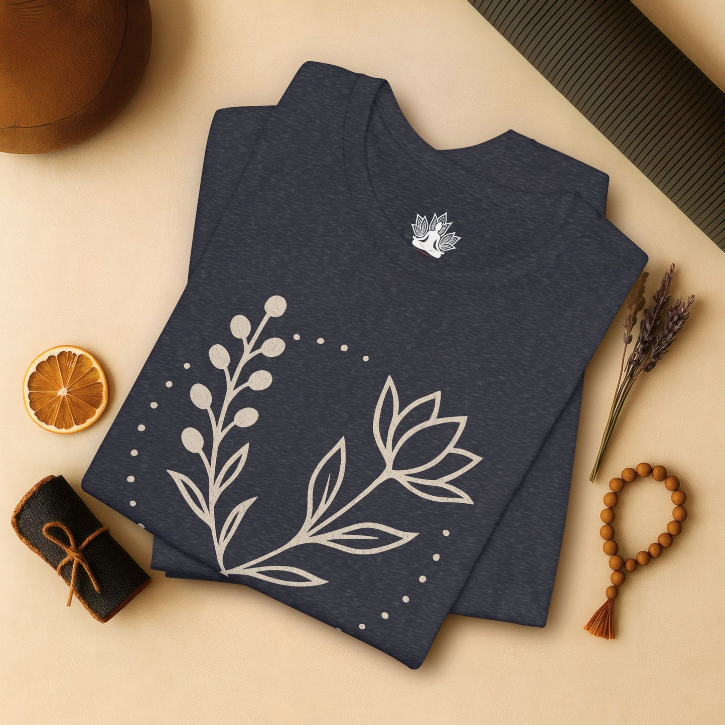 Bloom in Balance – Minimalist Yoga Tee