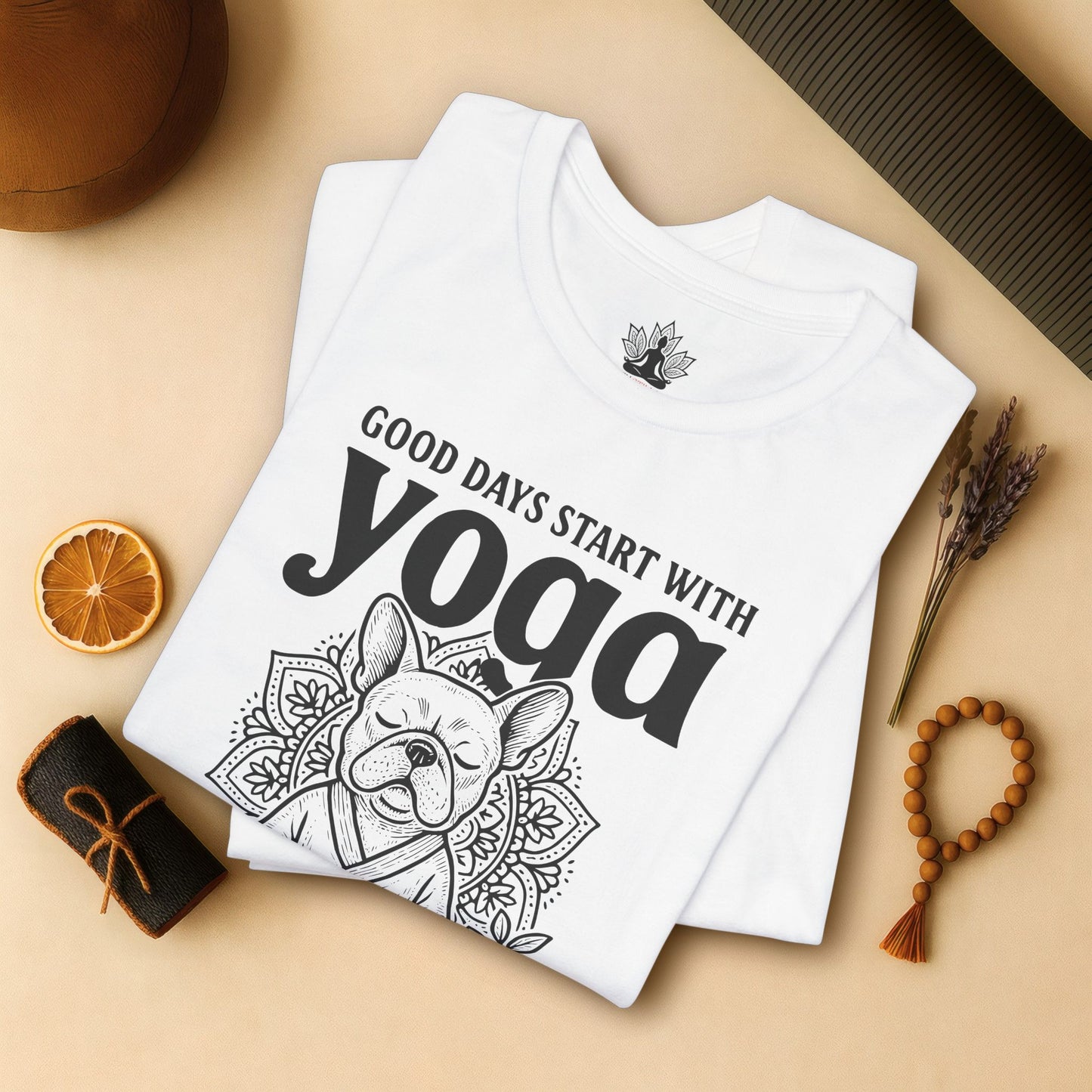 French Bulldog Yoga - Good Vibes Tee