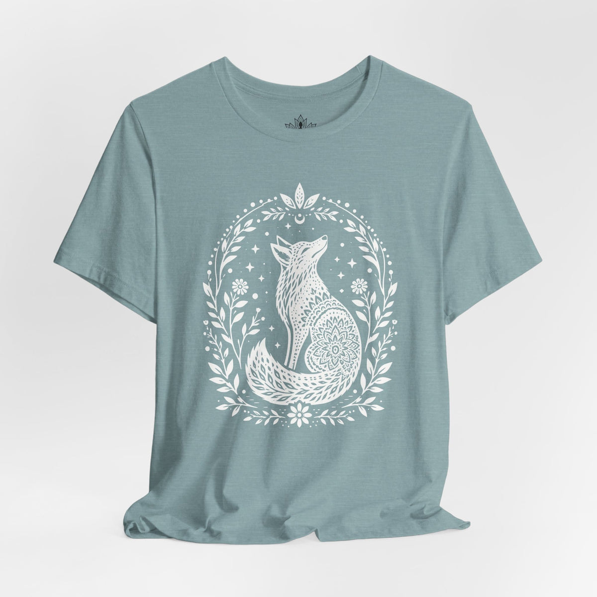 Printify T-Shirt Boho Mandala Fox Linocut Tee Boho Mandala Fox Linocut Tee