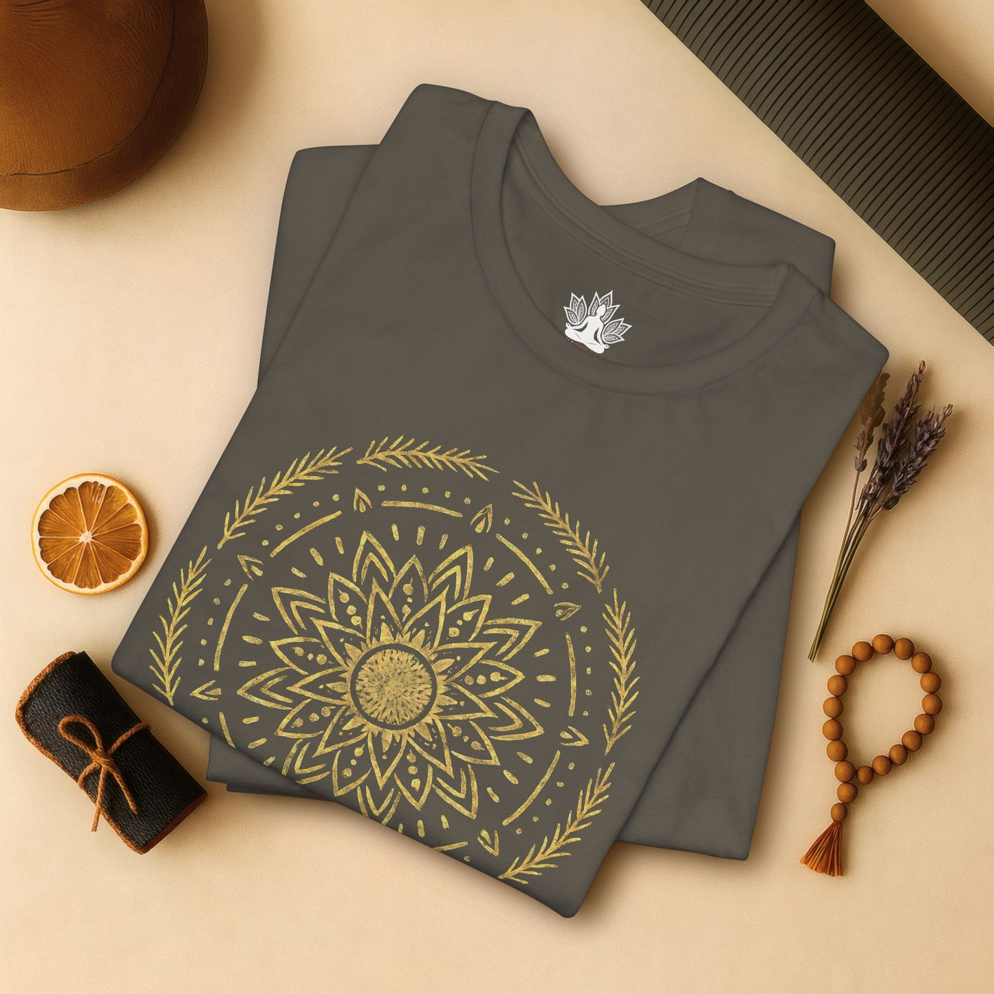 Golden Mandala – Sacred Balance Tee