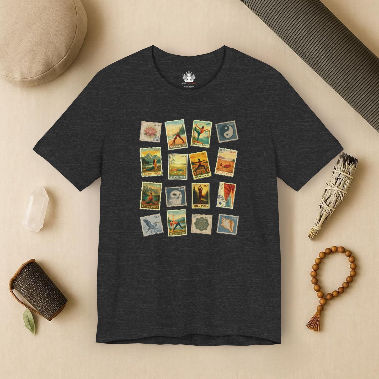 Vintage Yoga Postage Stamps – Canada Inspired Tee
