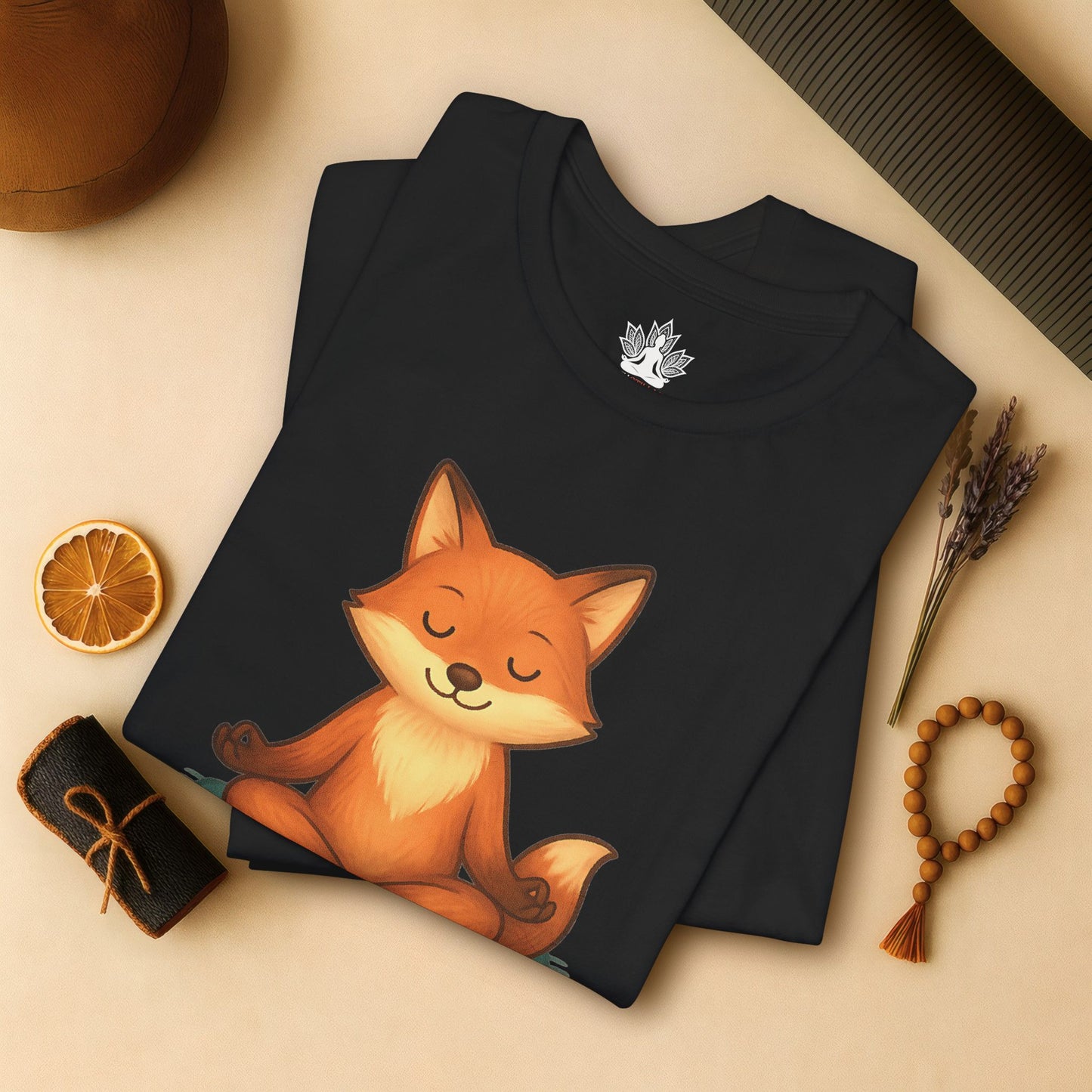 Fox Meditating – Yoga Animal Namaste Tee