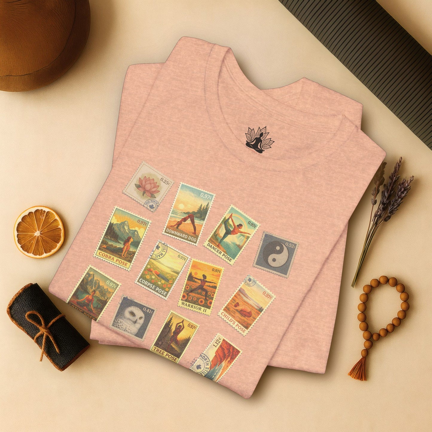 Vintage Yoga Postage Stamps – Canada Inspired Tee