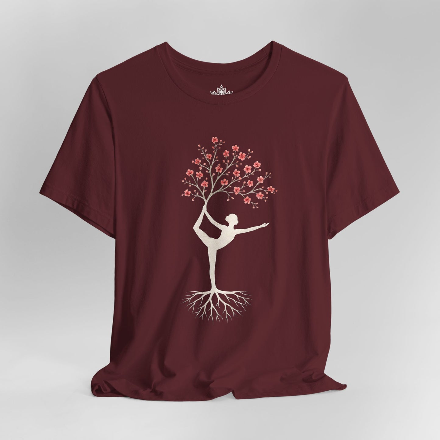 Cherry Blossom Rooted – Yoga Tree Pose Tee
