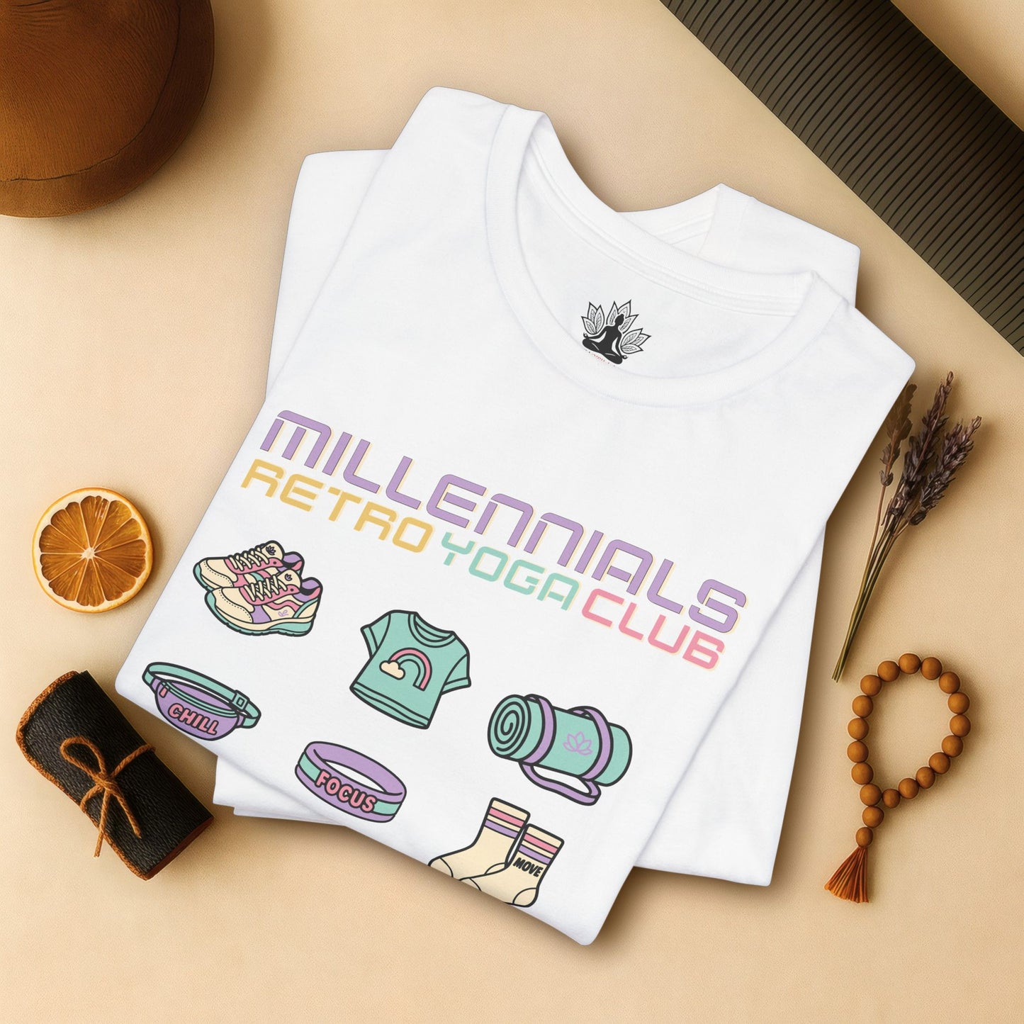 Millennials Club – Retro Yoga Essentials Tee