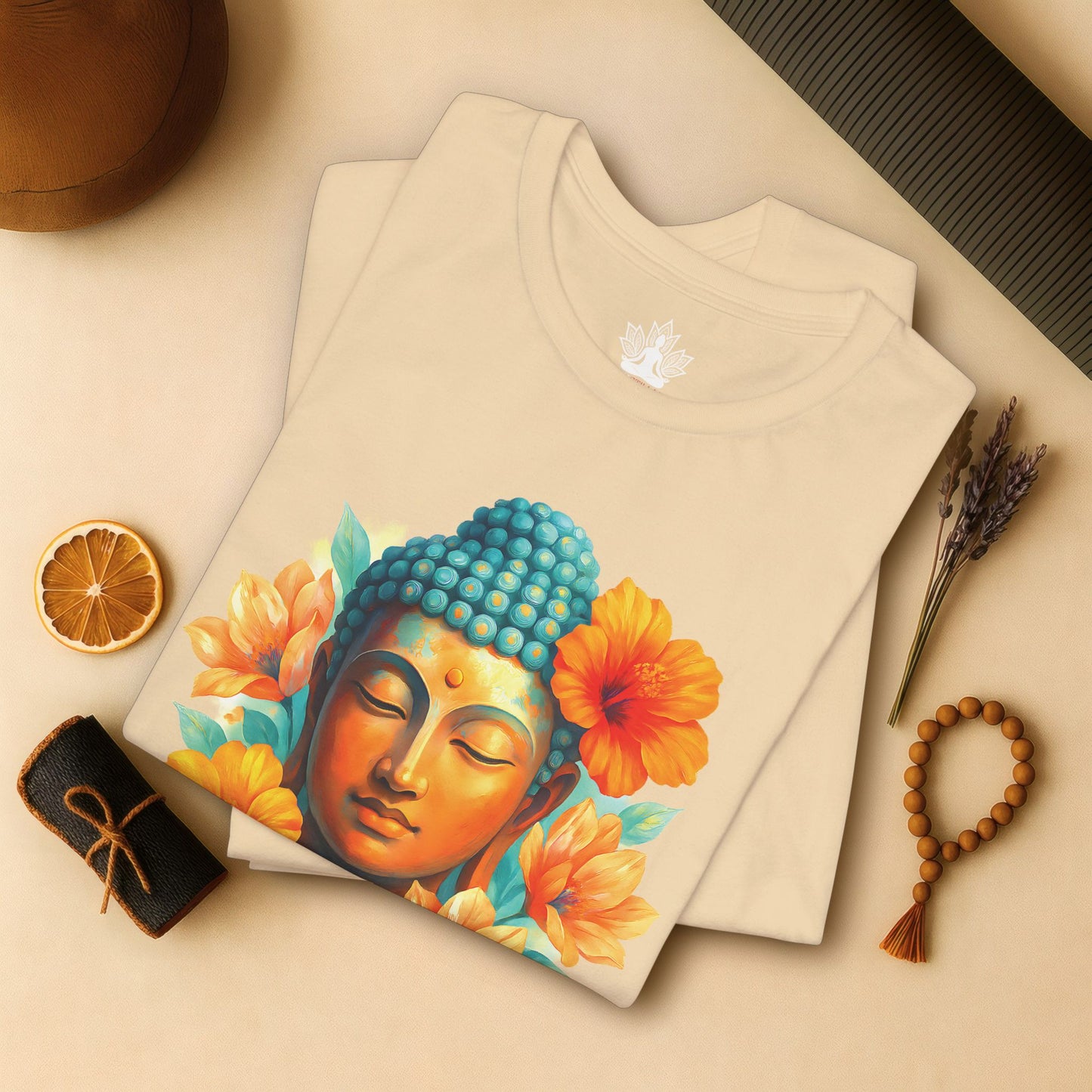Buddha Glow – Floral Meditation Tee