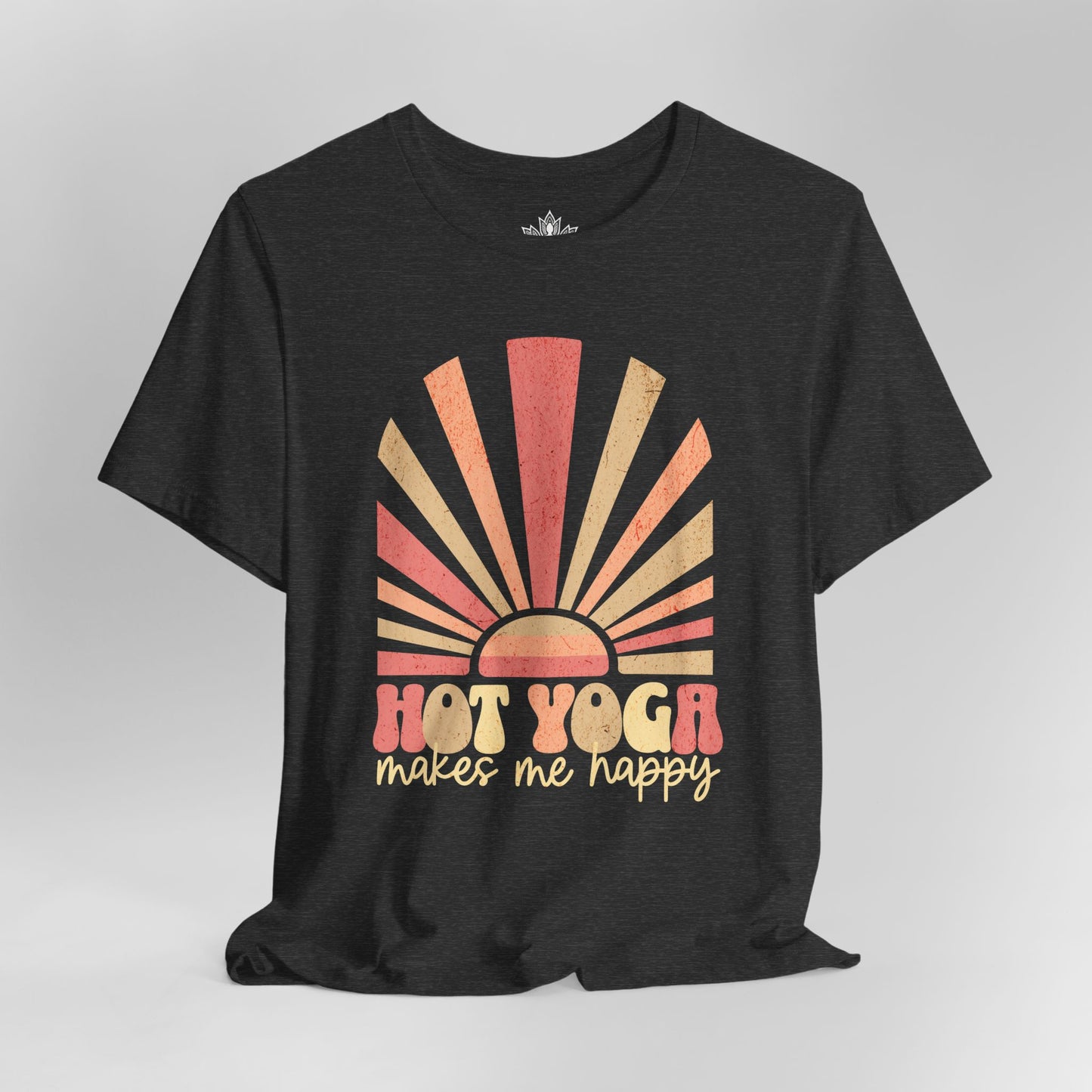 Hot Yoga Sunrise – Retro Sunset Happiness Tee