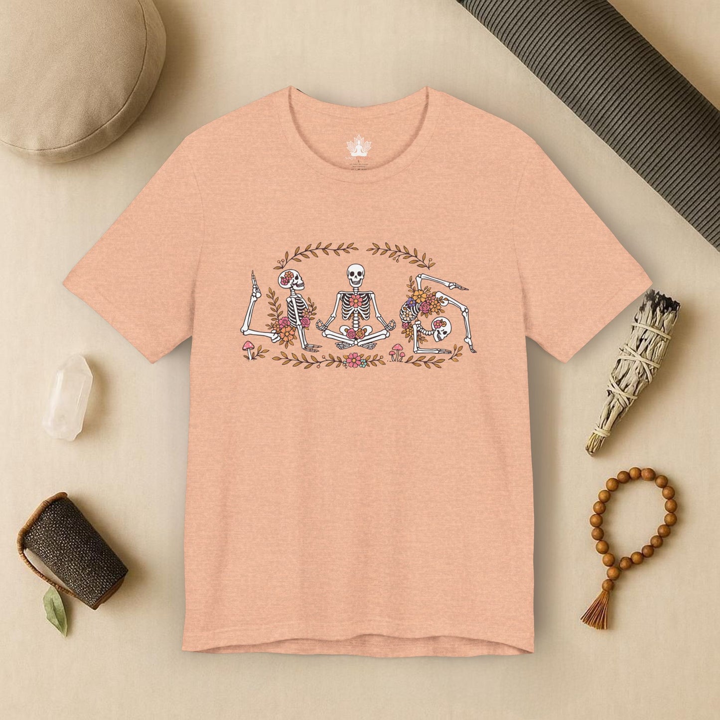 Floral Skeletons – Yoga Halloween Tee
