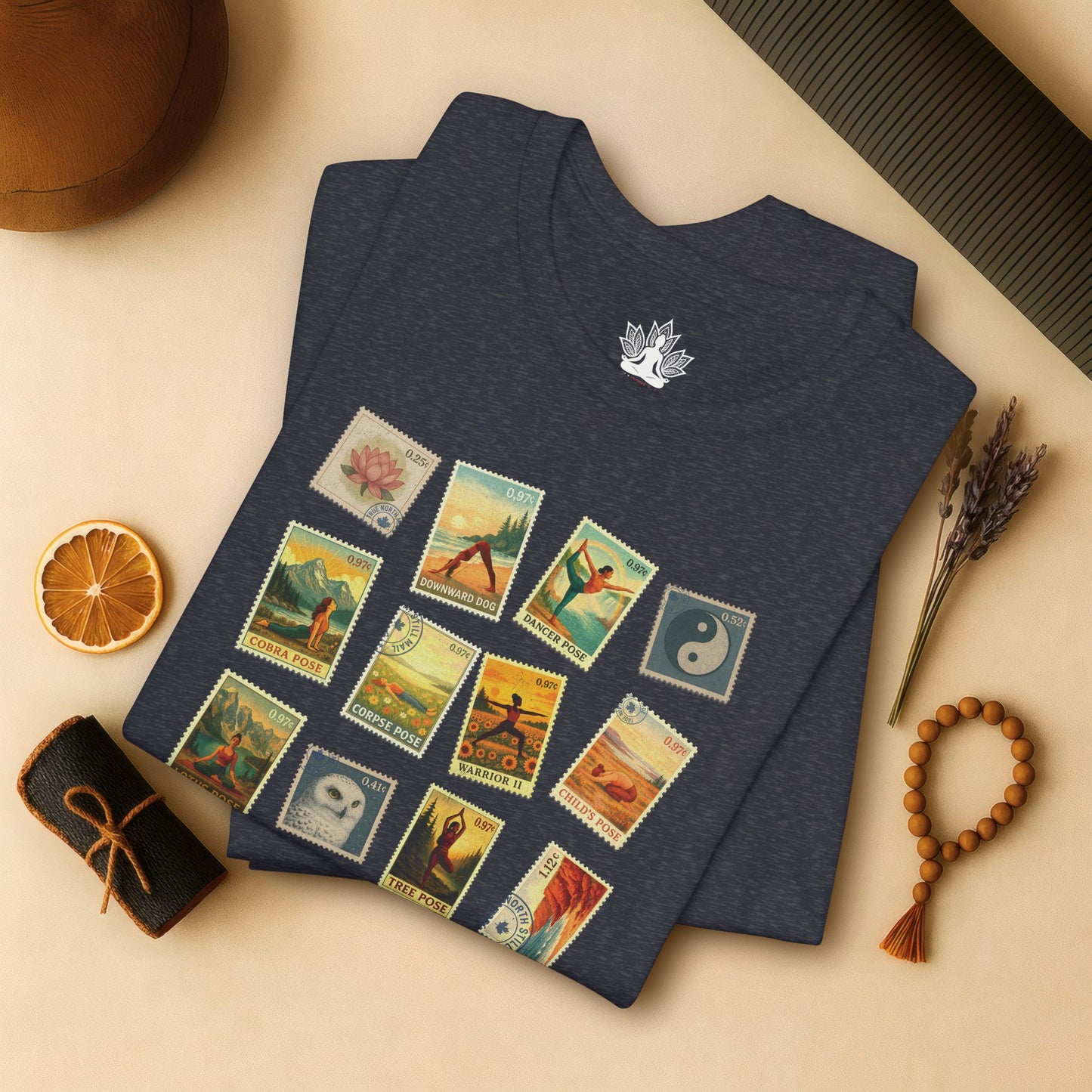 Vintage Yoga Postage Stamps – Canada Inspired Tee