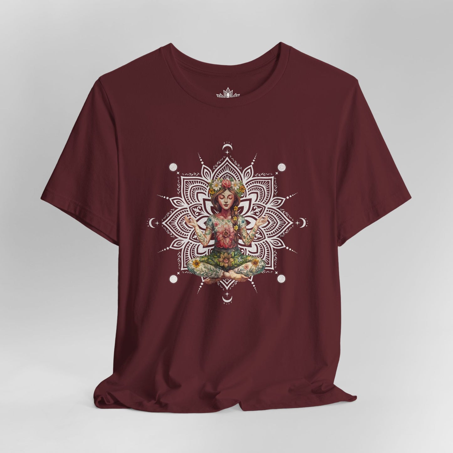 Flower Meditation Boho – Botanical Lotus Pose Tee
