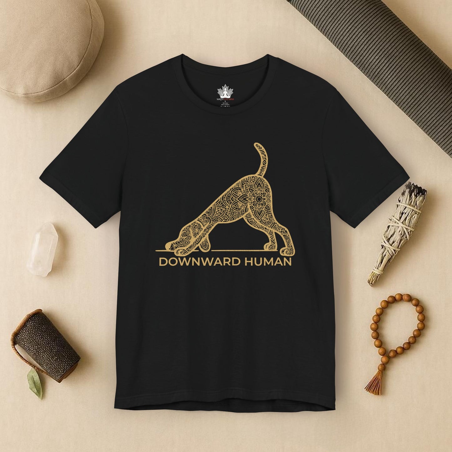 Downward Human – Mandala Dog Yoga Tee