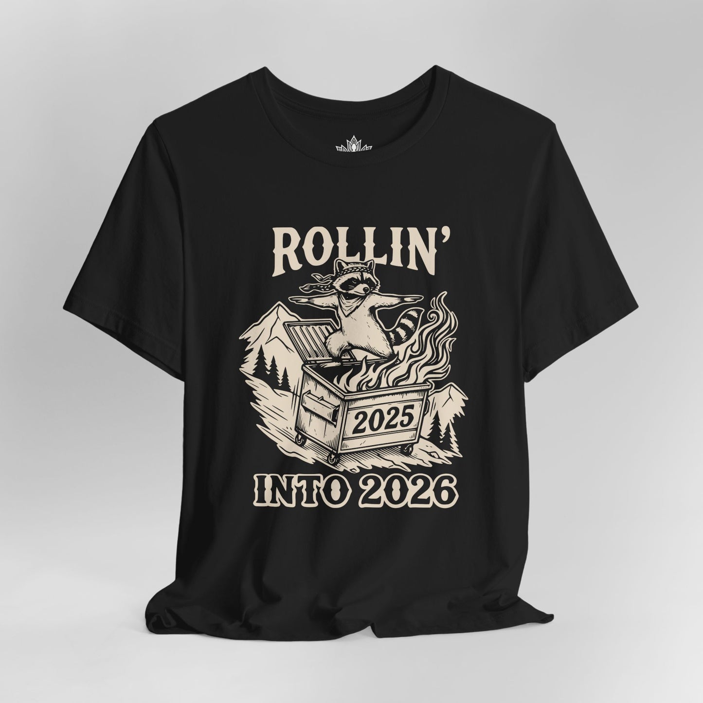 Rolling Into 2026 – Yoga Warrior Raccoon Tee