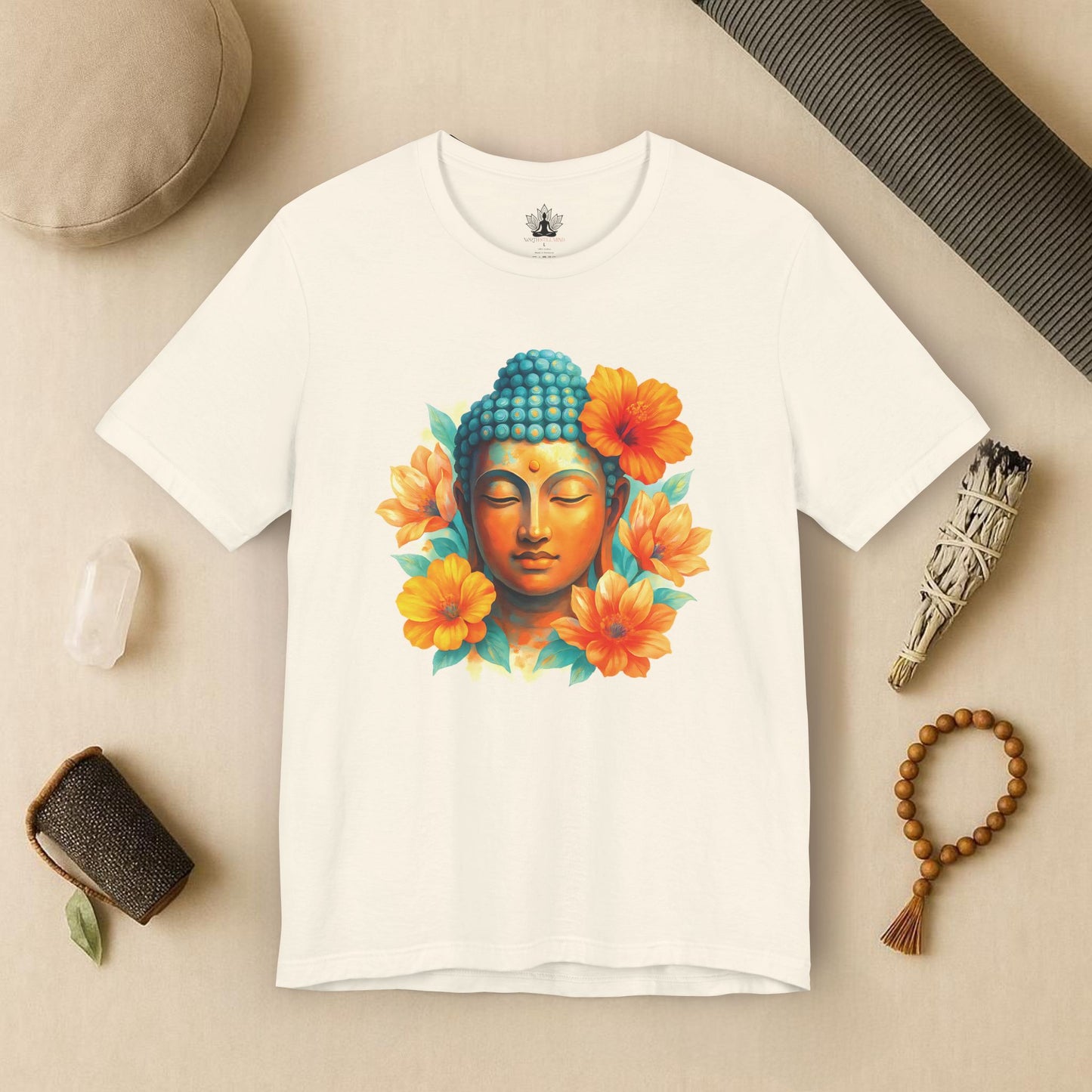 Buddha Glow – Floral Meditation Tee
