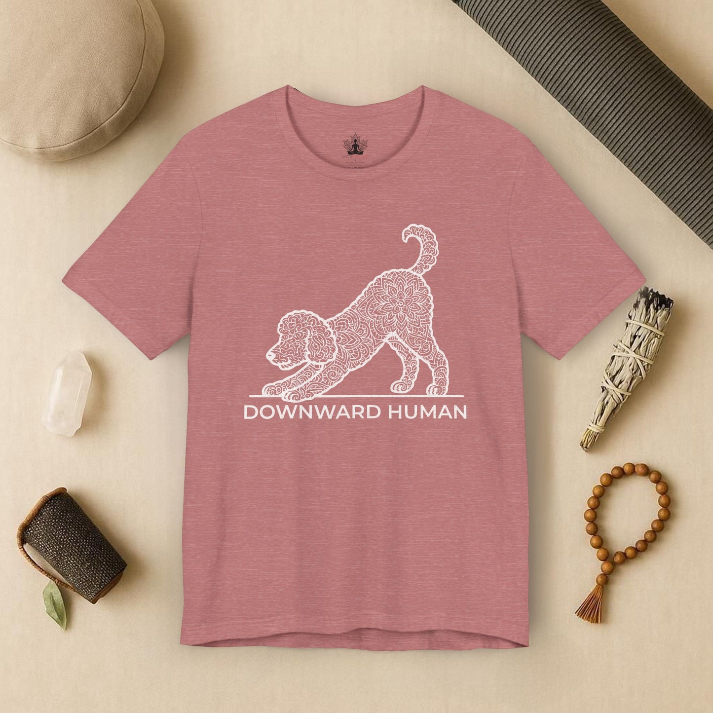Downward Human – Mandala Labradoodle Dog Yoga Tee
