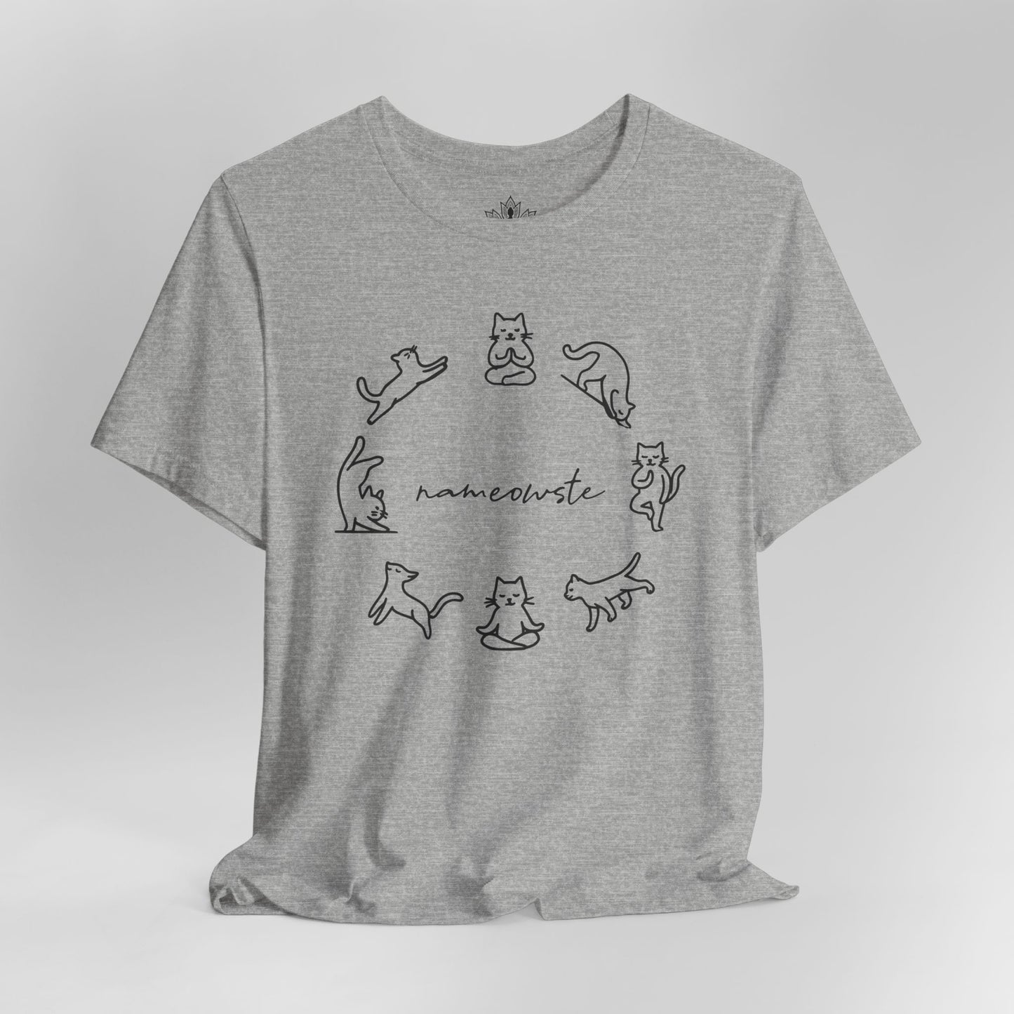 Nameowste Yoga Cats – Minimalist Funny Tee