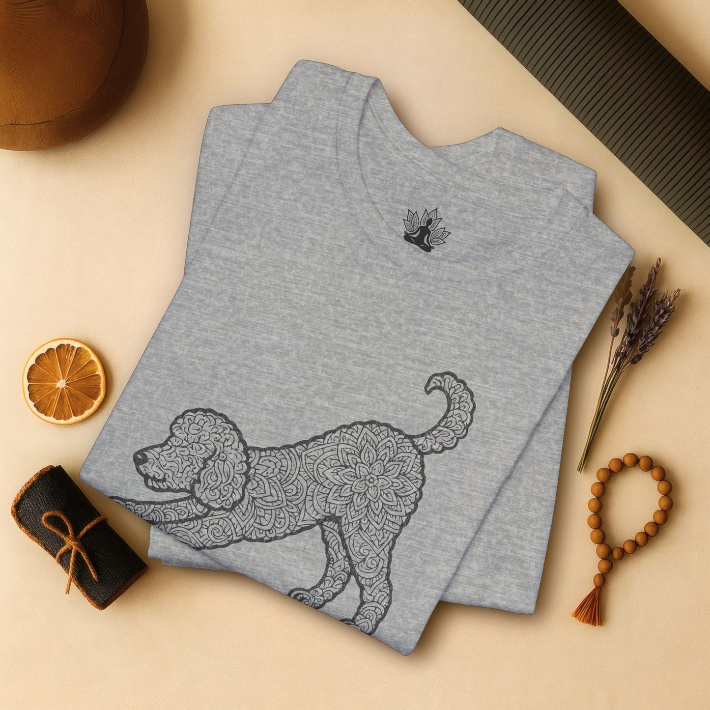 Downward Human – Mandala Labradoodle Dog Yoga Tee