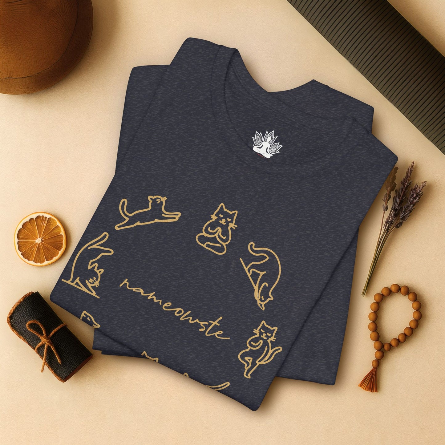 Nameowste Yoga Cats – Minimalist Funny Tee