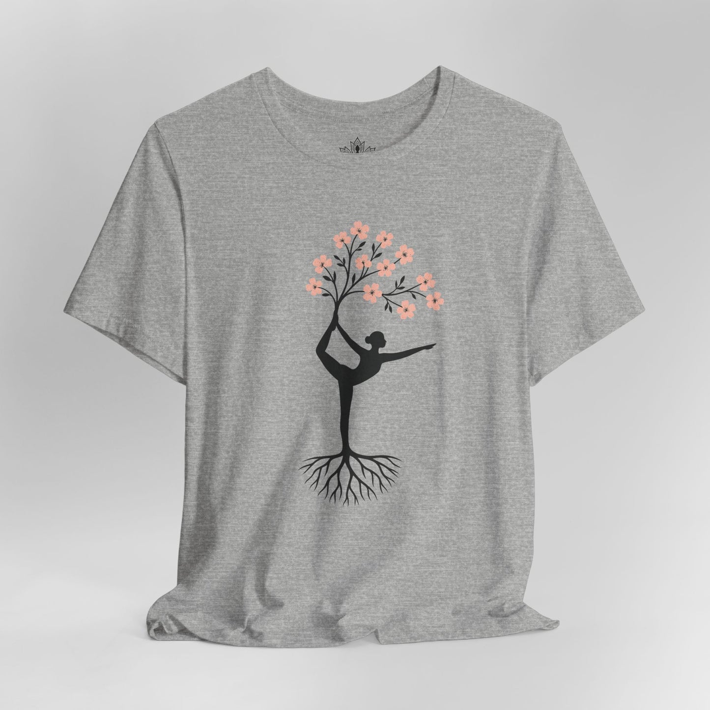 Cherry Blossom Rooted – Yoga Tree Pose Tee