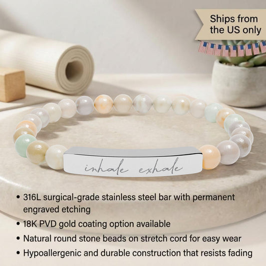 Inhale Exhale - Natural Stone Bead Energy Bracelet