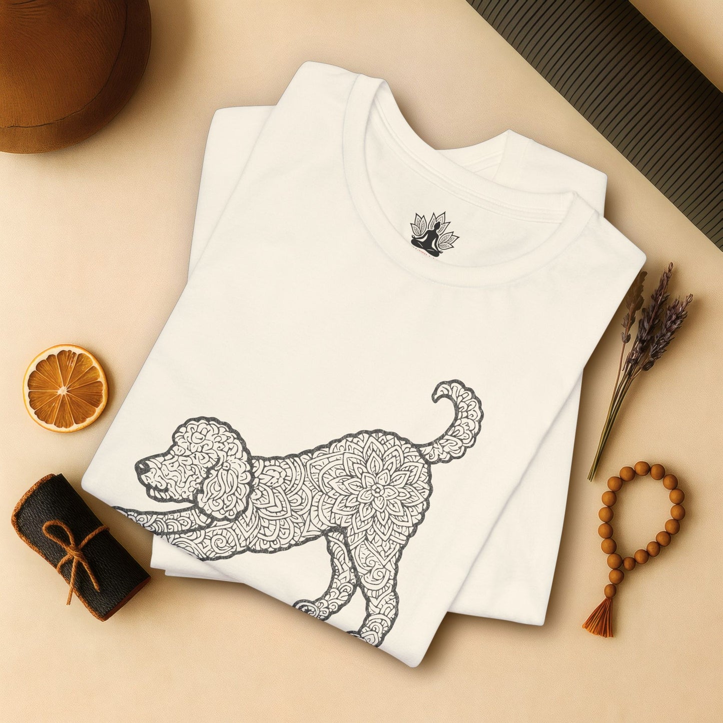 Downward Human – Mandala Labradoodle Dog Yoga Tee
