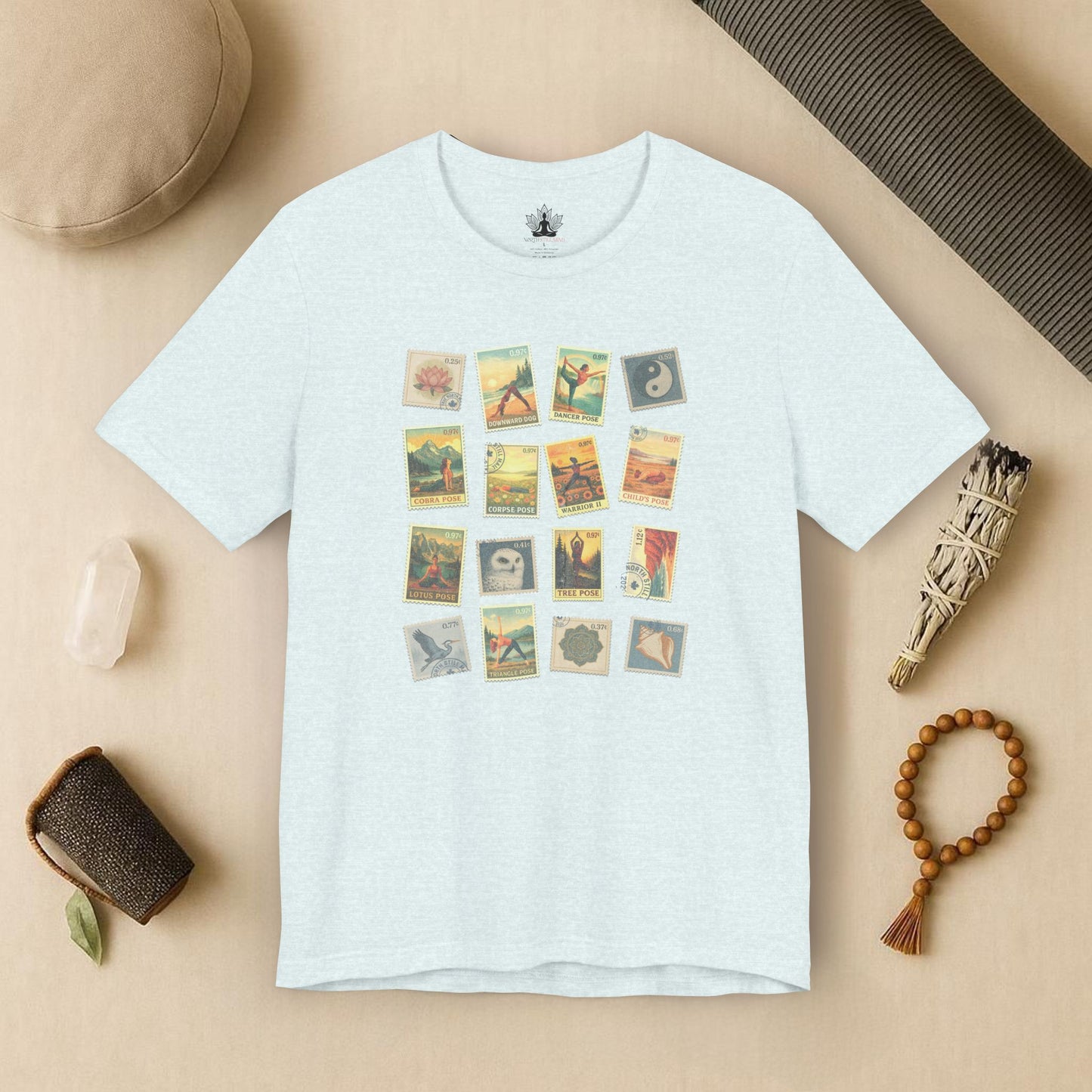 Vintage Yoga Postage Stamps – Canada Inspired Tee