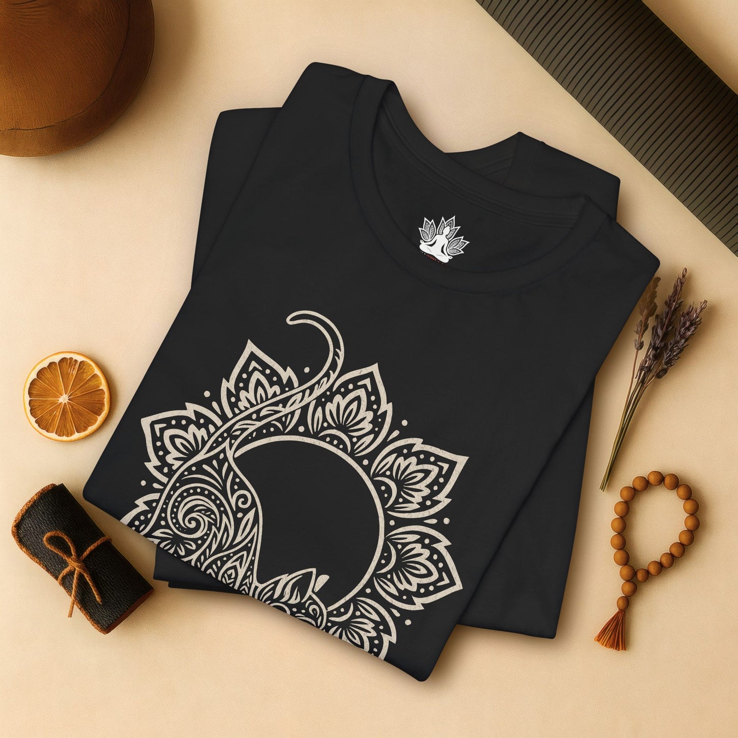 Cat & Mandala - Spiritual Boho Tee