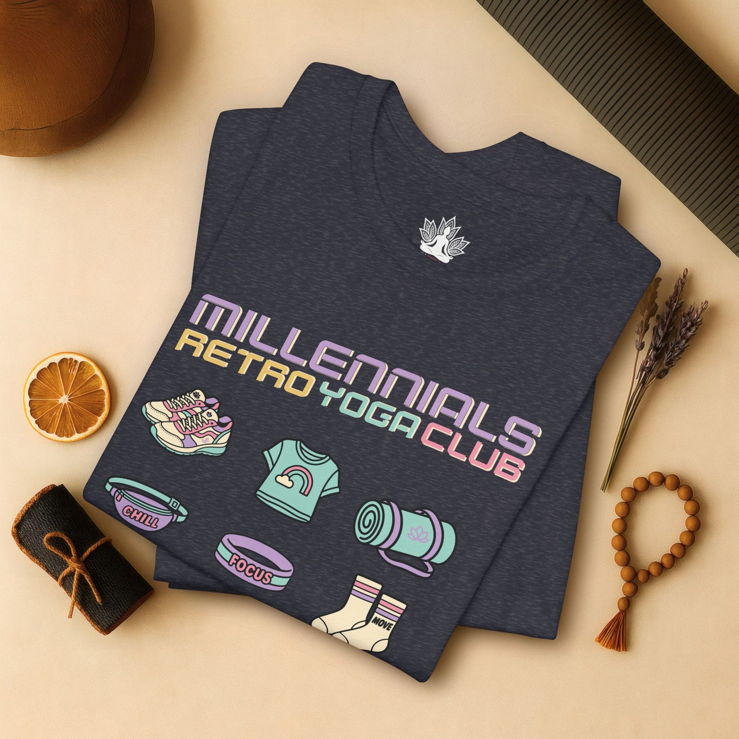 Millennials Club – Retro Yoga Essentials Tee