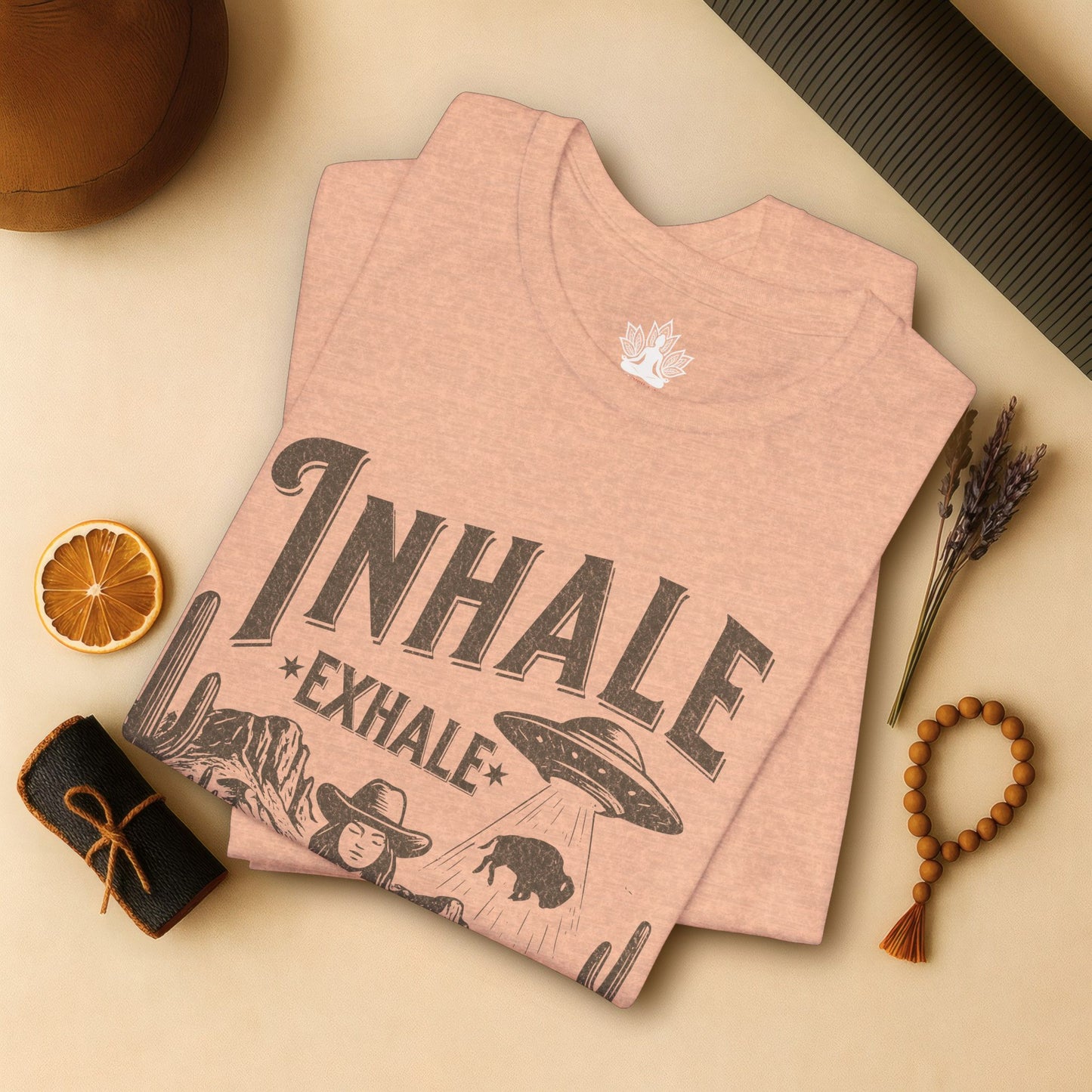 Cowgirl Inhale Exhale – Western UFO Mindfulness Tee