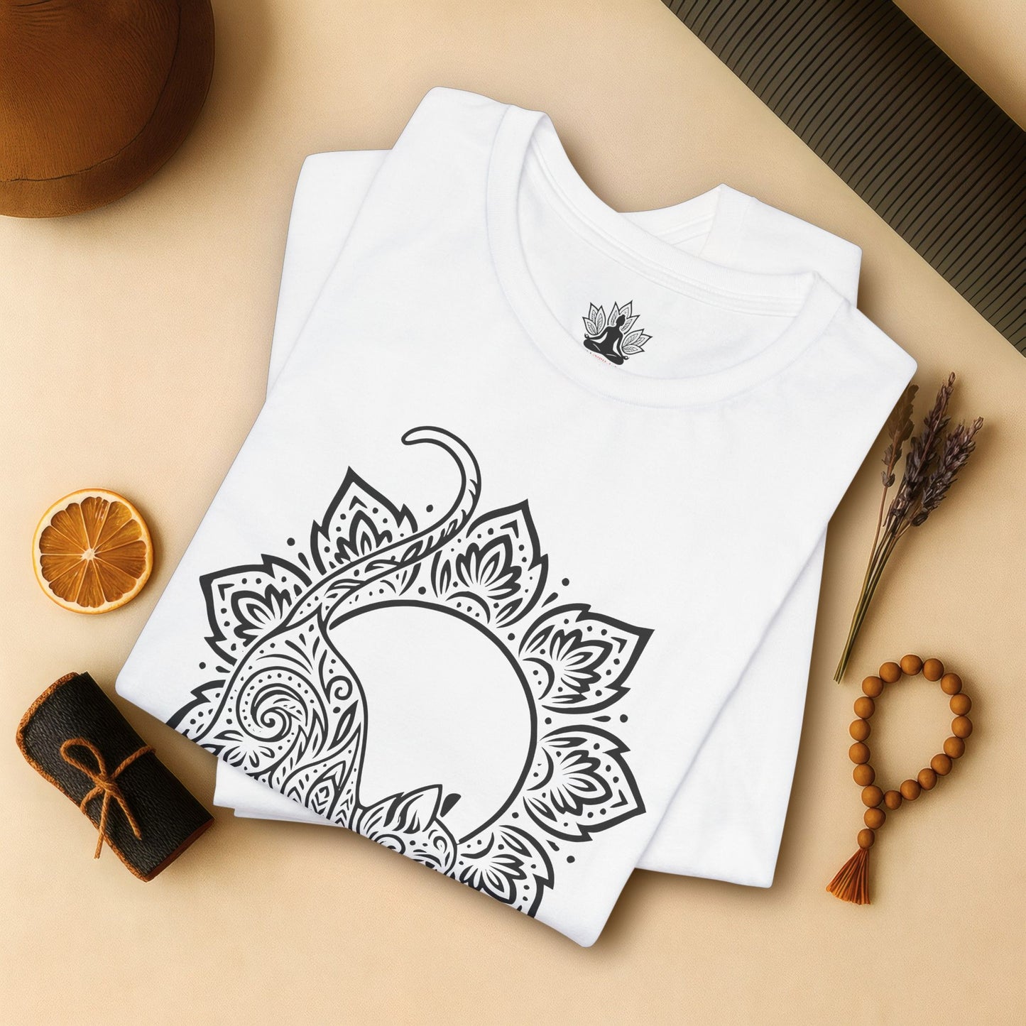 Cat & Mandala - Spiritual Boho Tee