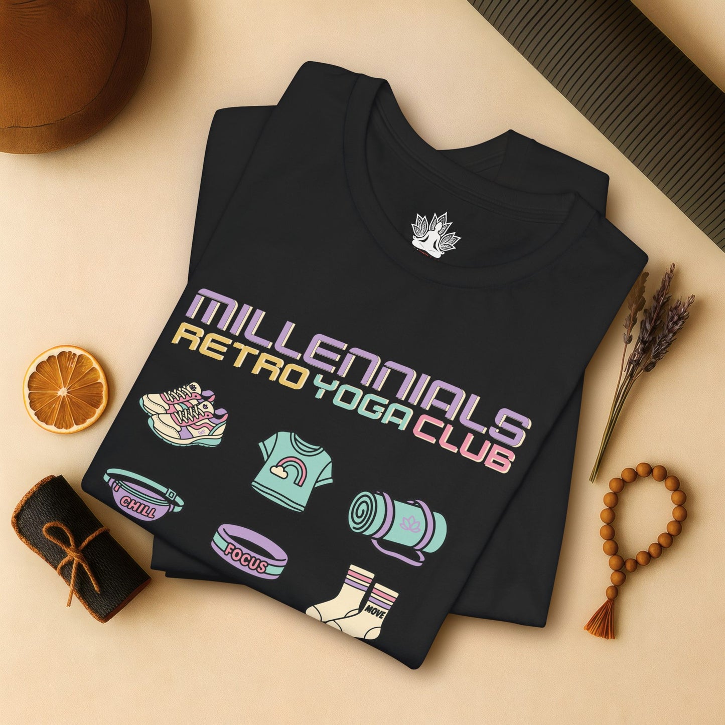 Millennials Club – Retro Yoga Essentials Tee