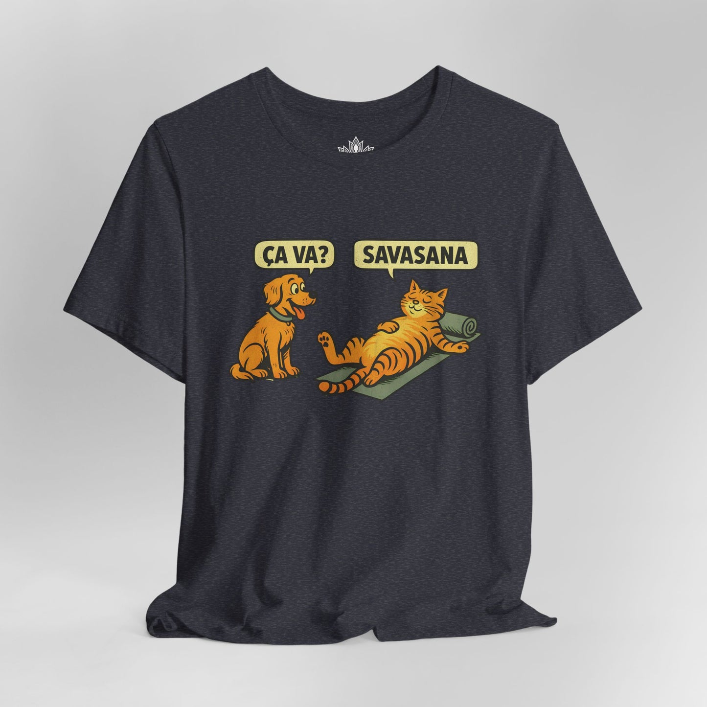 Ça Va French Savasana – Funny Cat Yoga Tee