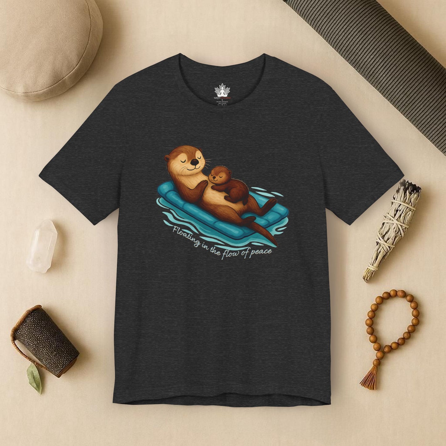 Floating Otters – Cute Zen Mama Tee
