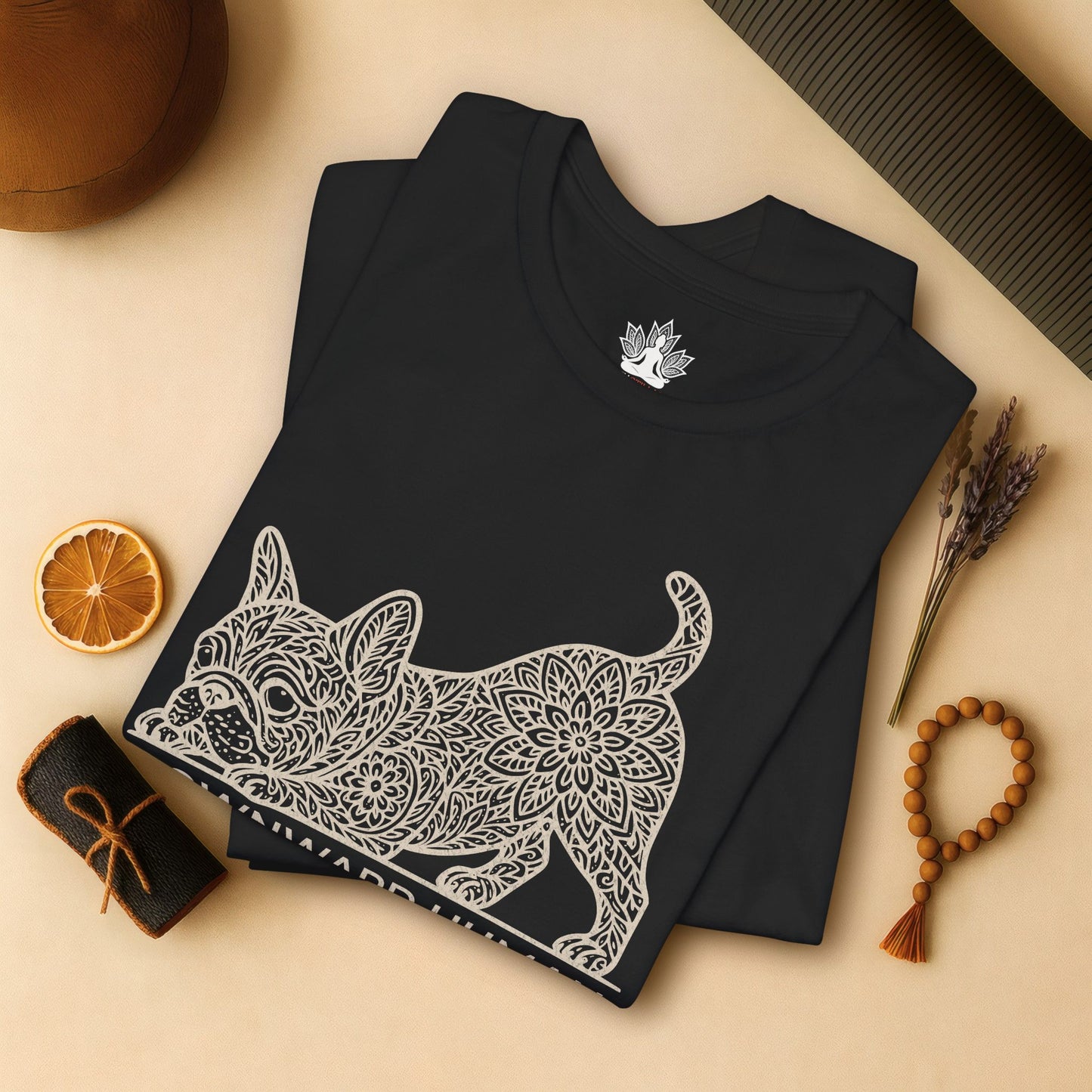 Frenchie Mandala – Downward French Bulldog Tee