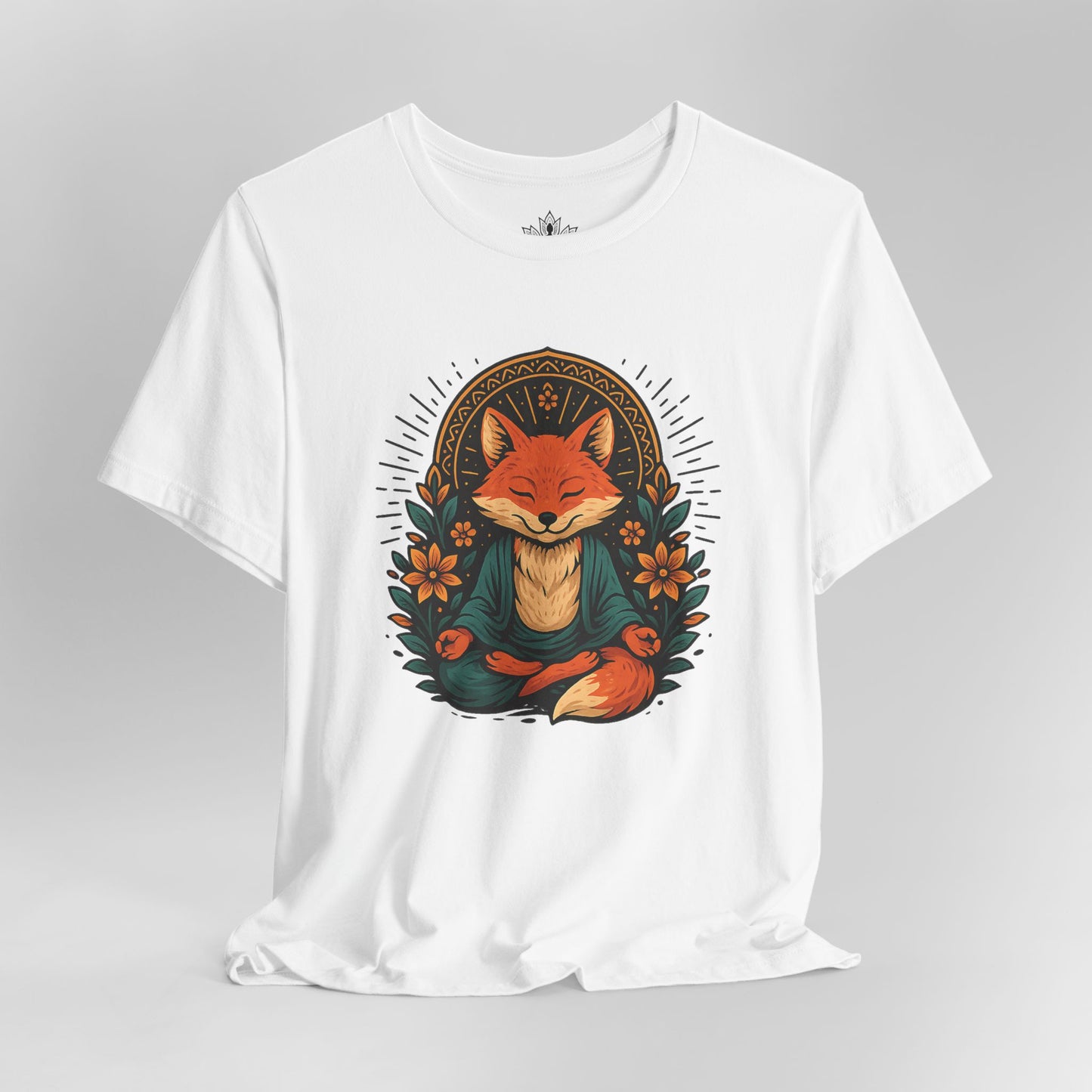 Meditating Fox - Floral Boho Tee