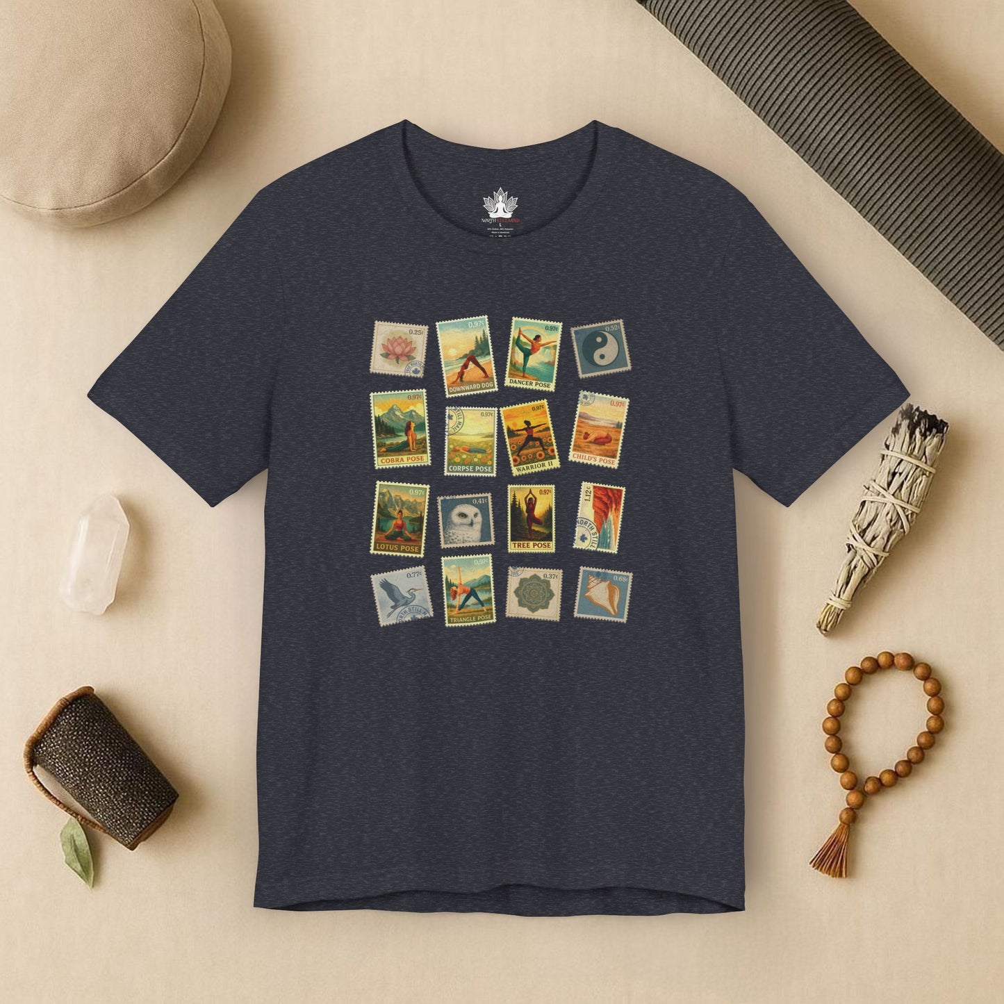 Vintage Yoga Postage Stamps – Canada Inspired Tee