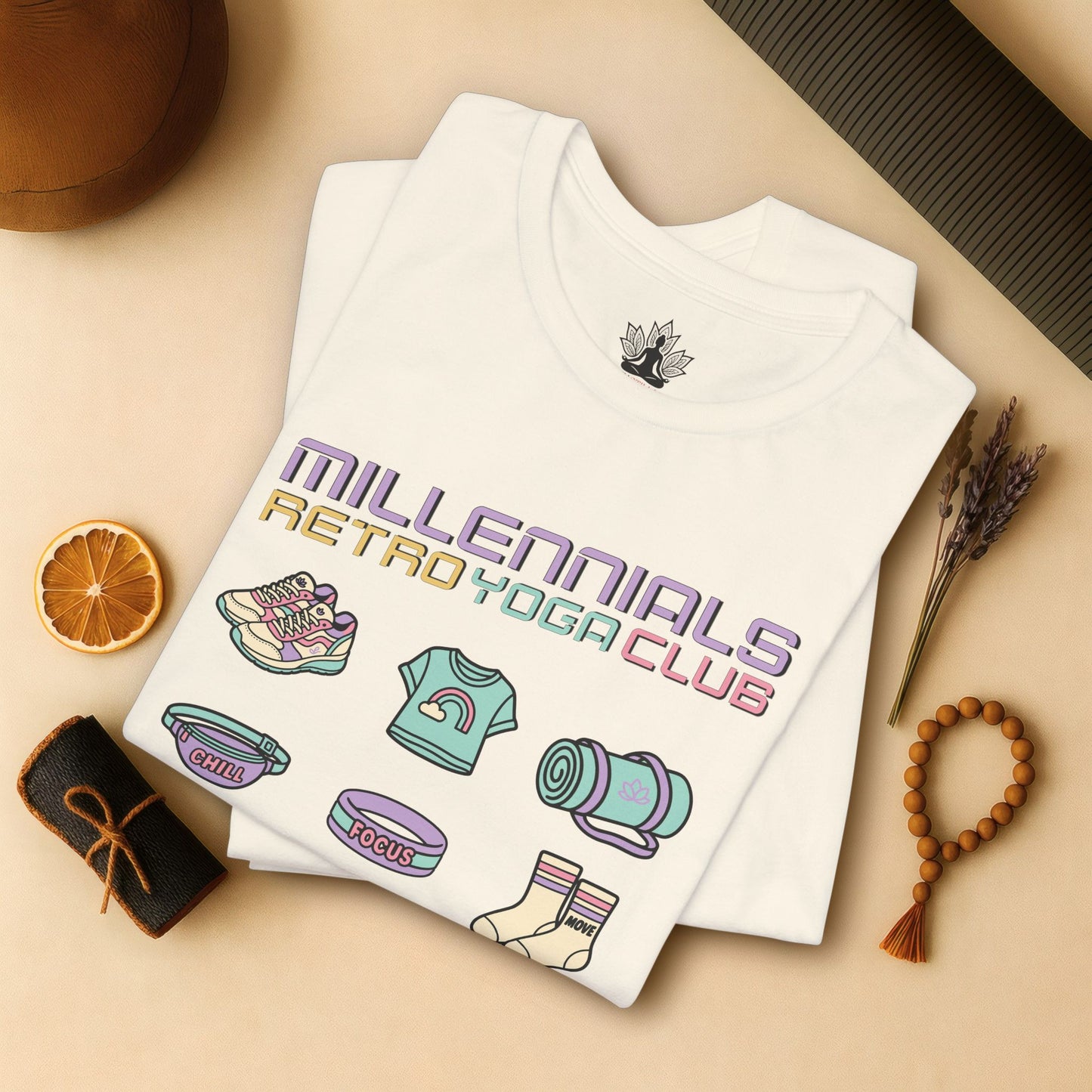 Millennials Club – Retro Yoga Essentials Tee