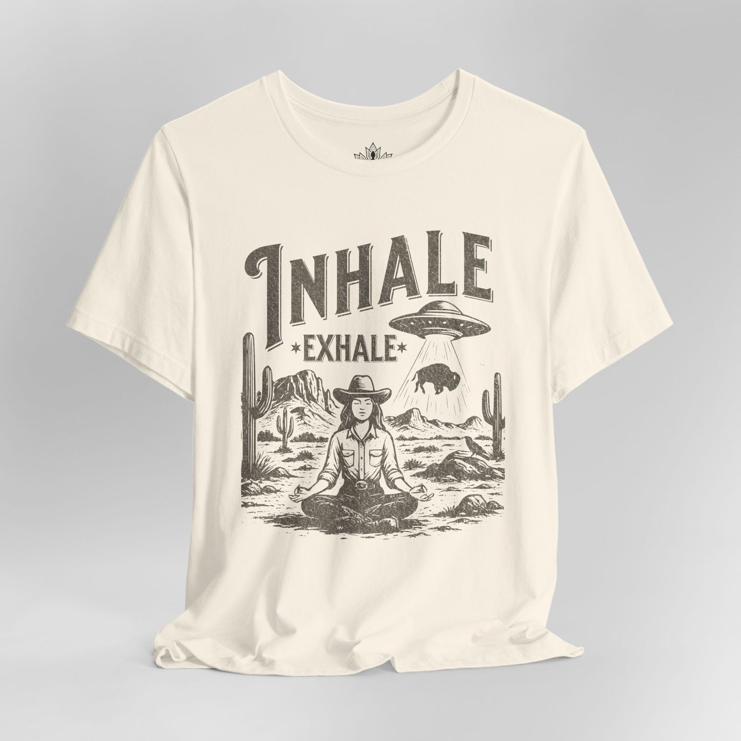 Cowgirl Inhale Exhale – Western UFO Mindfulness Tee