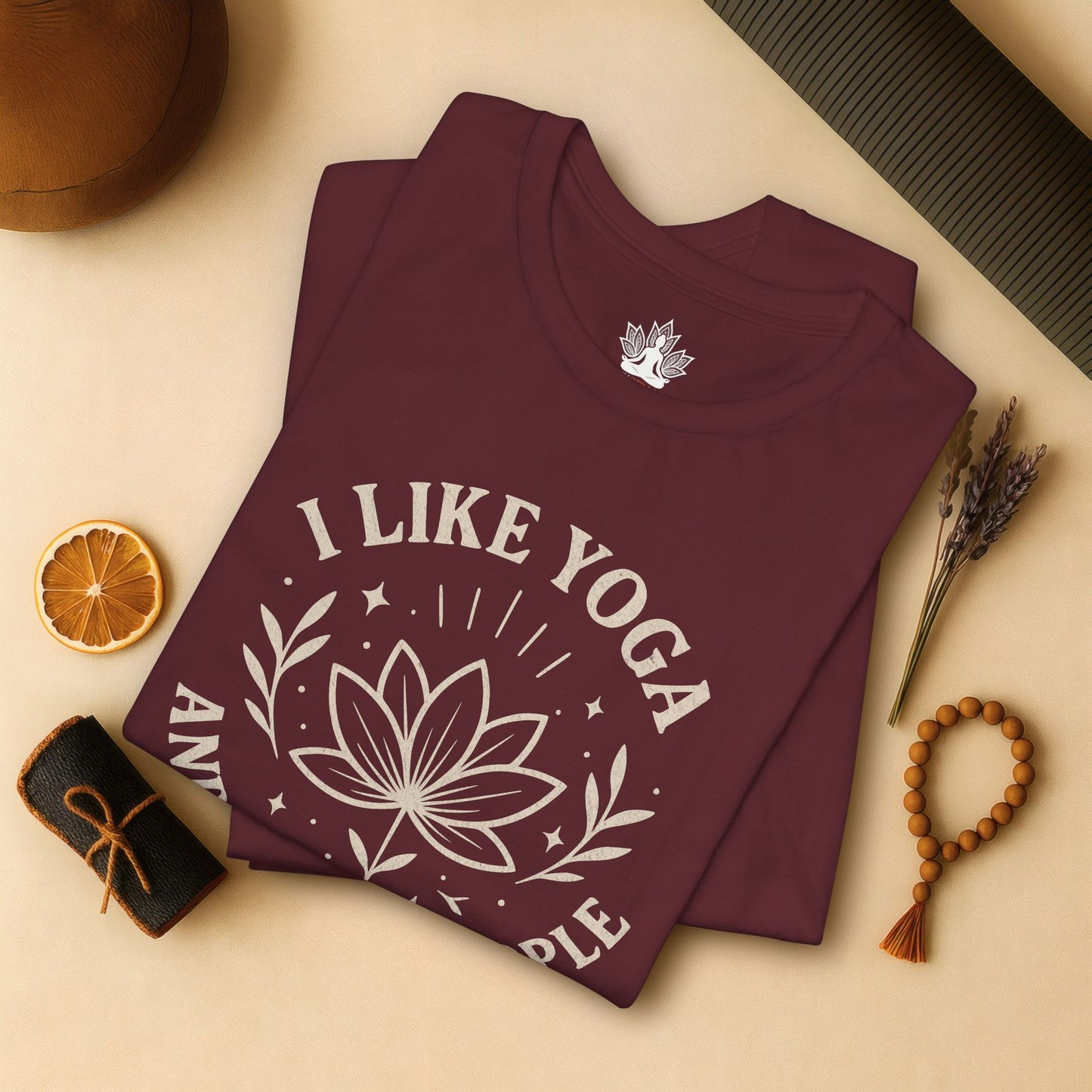 I Like Yoga & Maybe 3 People – Lotus Graphic Tee