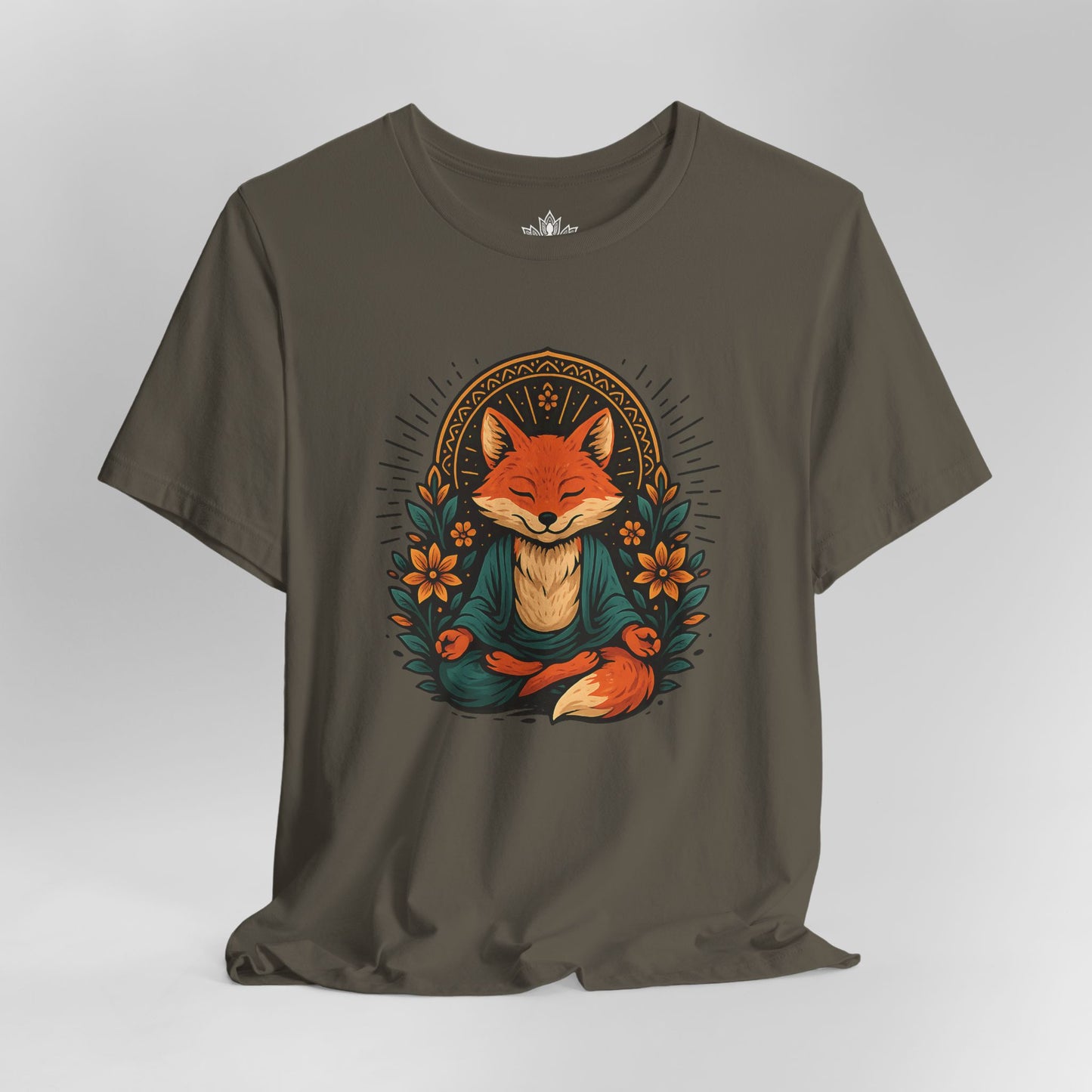 Meditating Fox - Floral Boho Tee