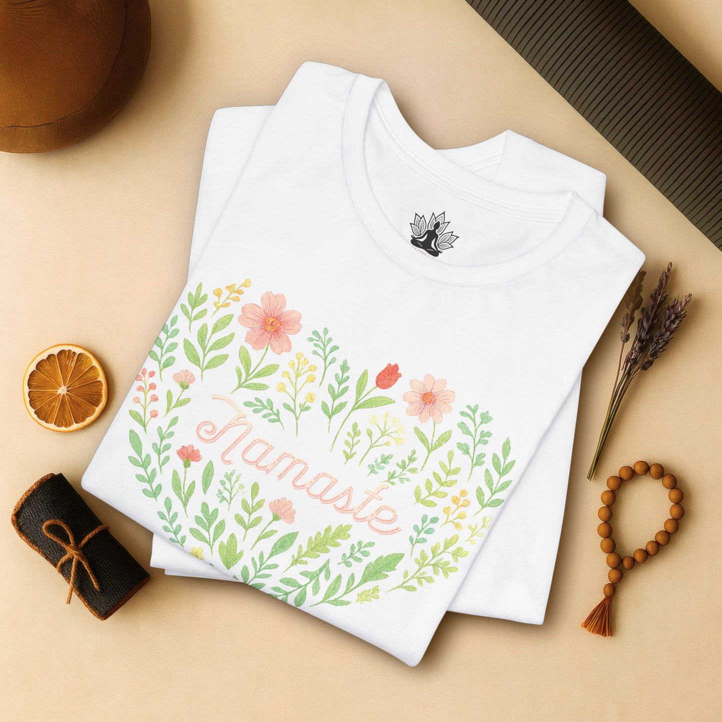 Namaste Floral Heart – Yoga Spirit Tee