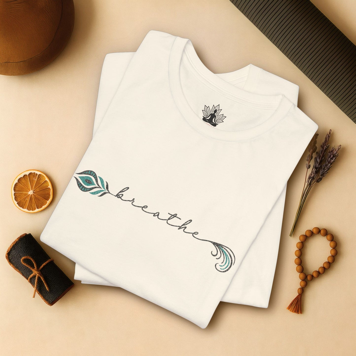Breathe Feather Flow - Mindful Calm Tee