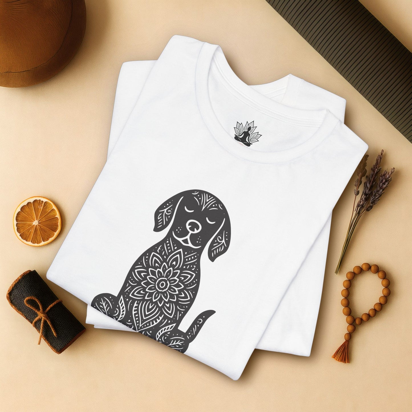 Calm Dog - Mandala Namaste Tee