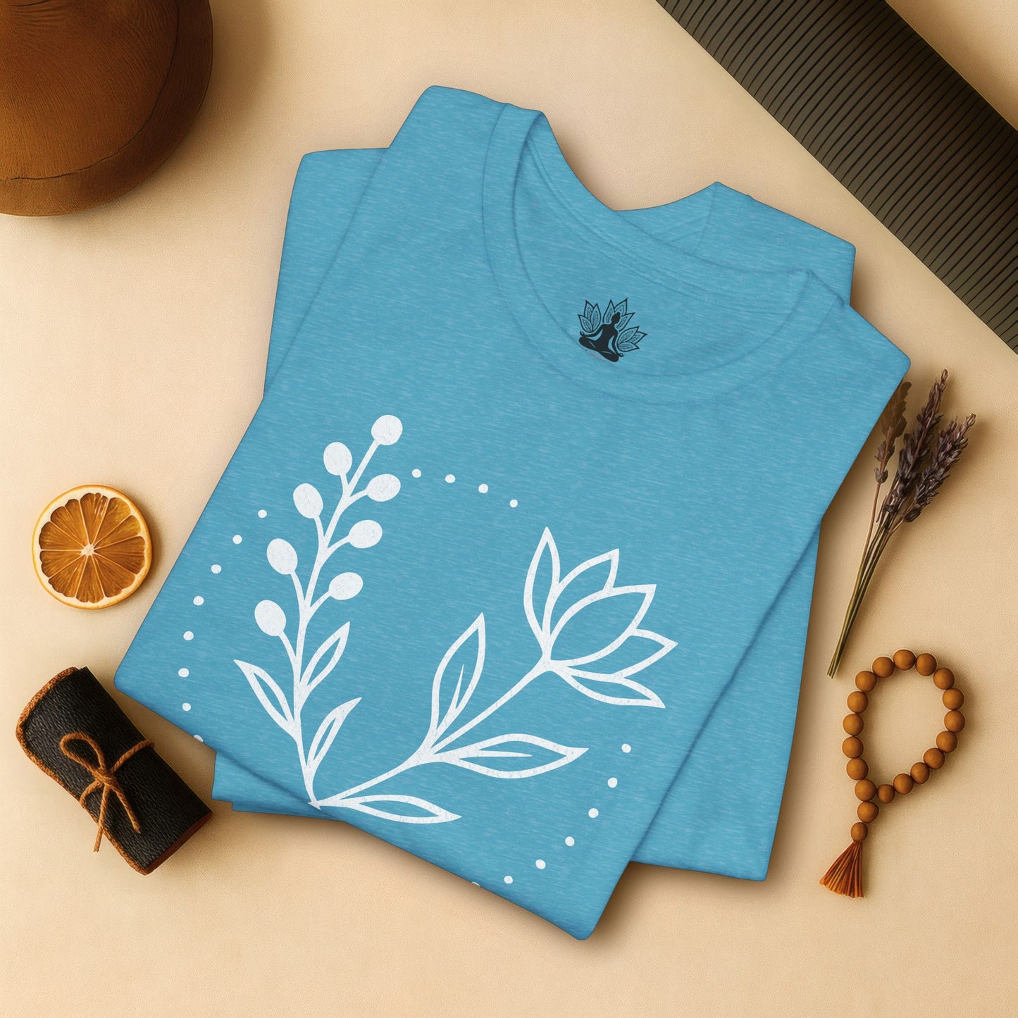 Bloom in Balance – Minimalist Yoga Tee