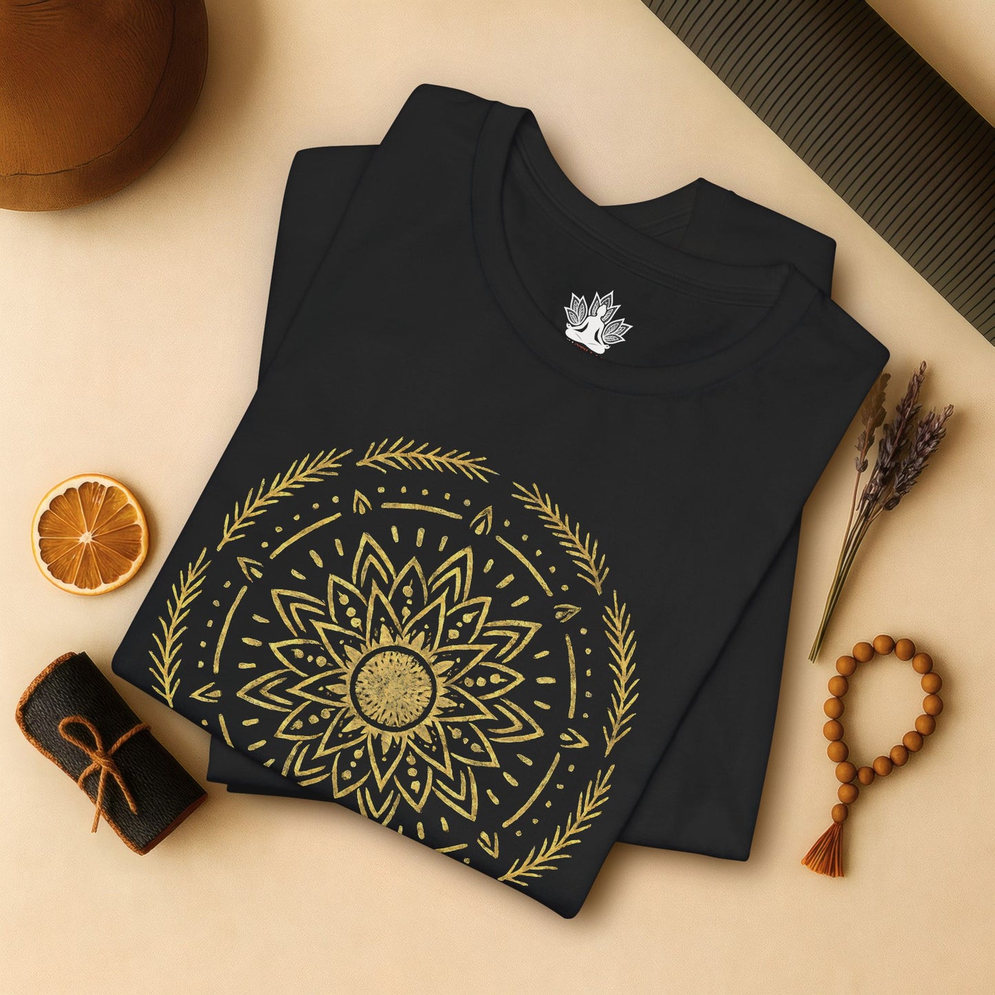 Golden Mandala – Sacred Balance Tee